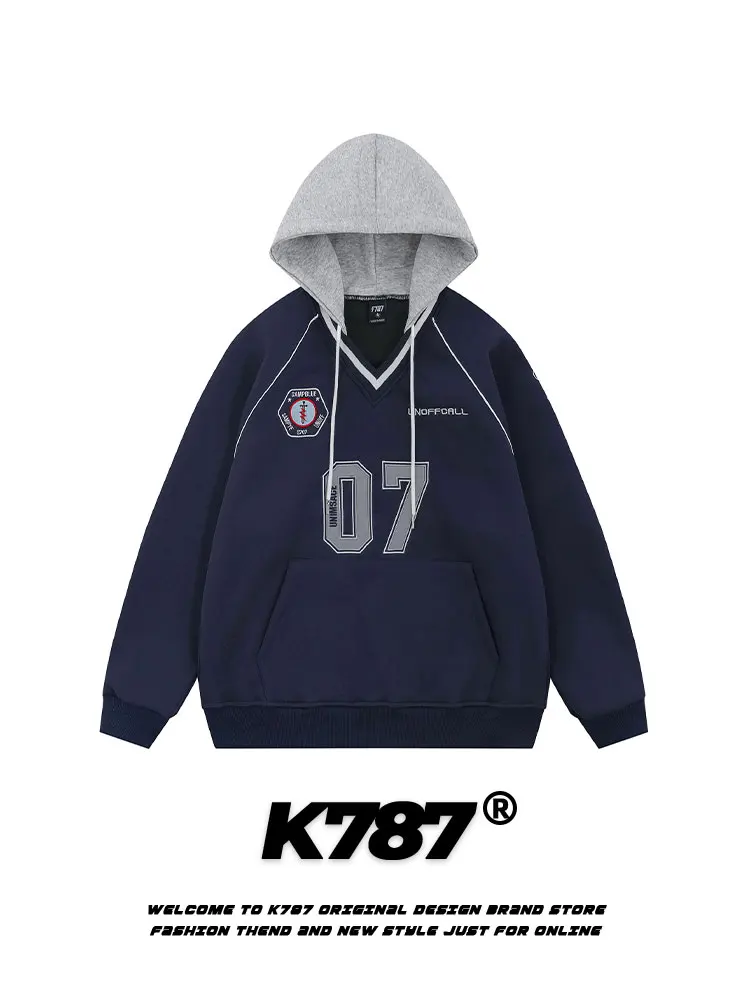 K787 American Retro Streetwear Hoodie V-Neck Unisex Oversize Loose College Style Ins Couple Outerwear Long Sleeve Cotton Poly...
K787 American Retro Streetwear Hoodie V-Neck Unisex Oversize Loose College Style Ins Couple Outerwear Long Sleeve Cotton Poly...
