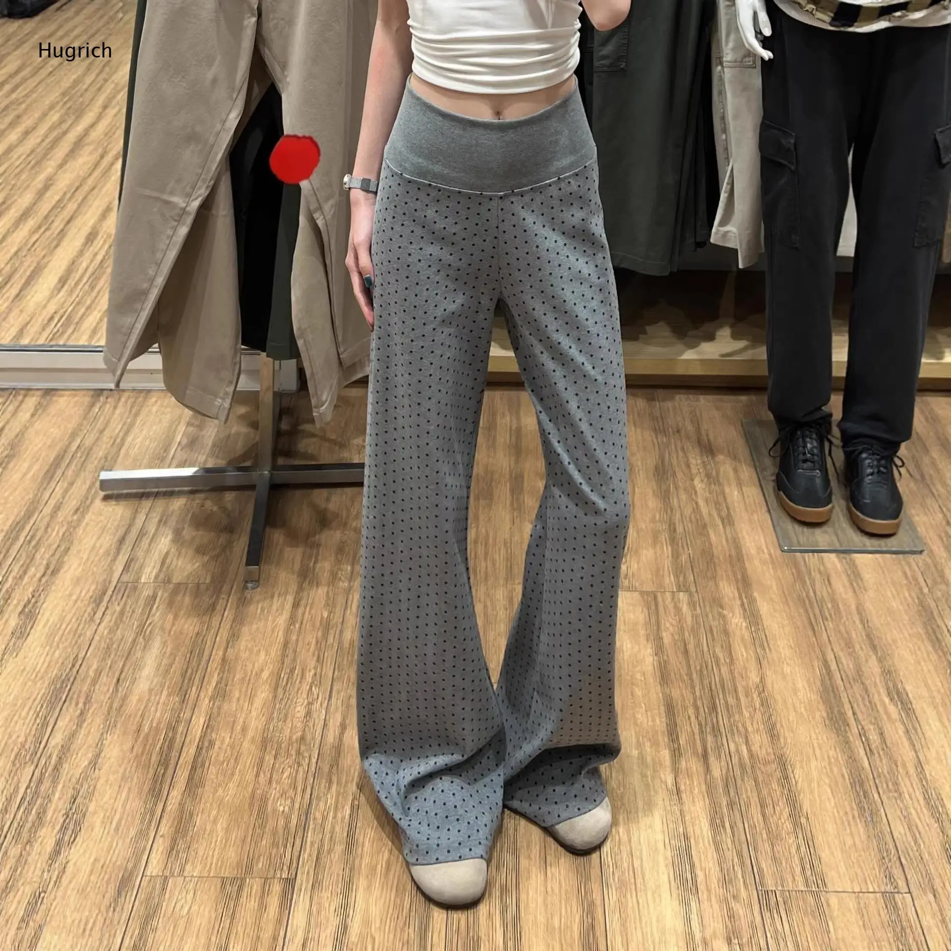 Grey Polka Dot High Waist Wide Leg Pants Elastic Waist Casual Trousers for Daily and Loungewear
Grey Polka Dot High Waist Wide Leg Pants Elastic Waist Casual Trousers for Daily and Loungewear