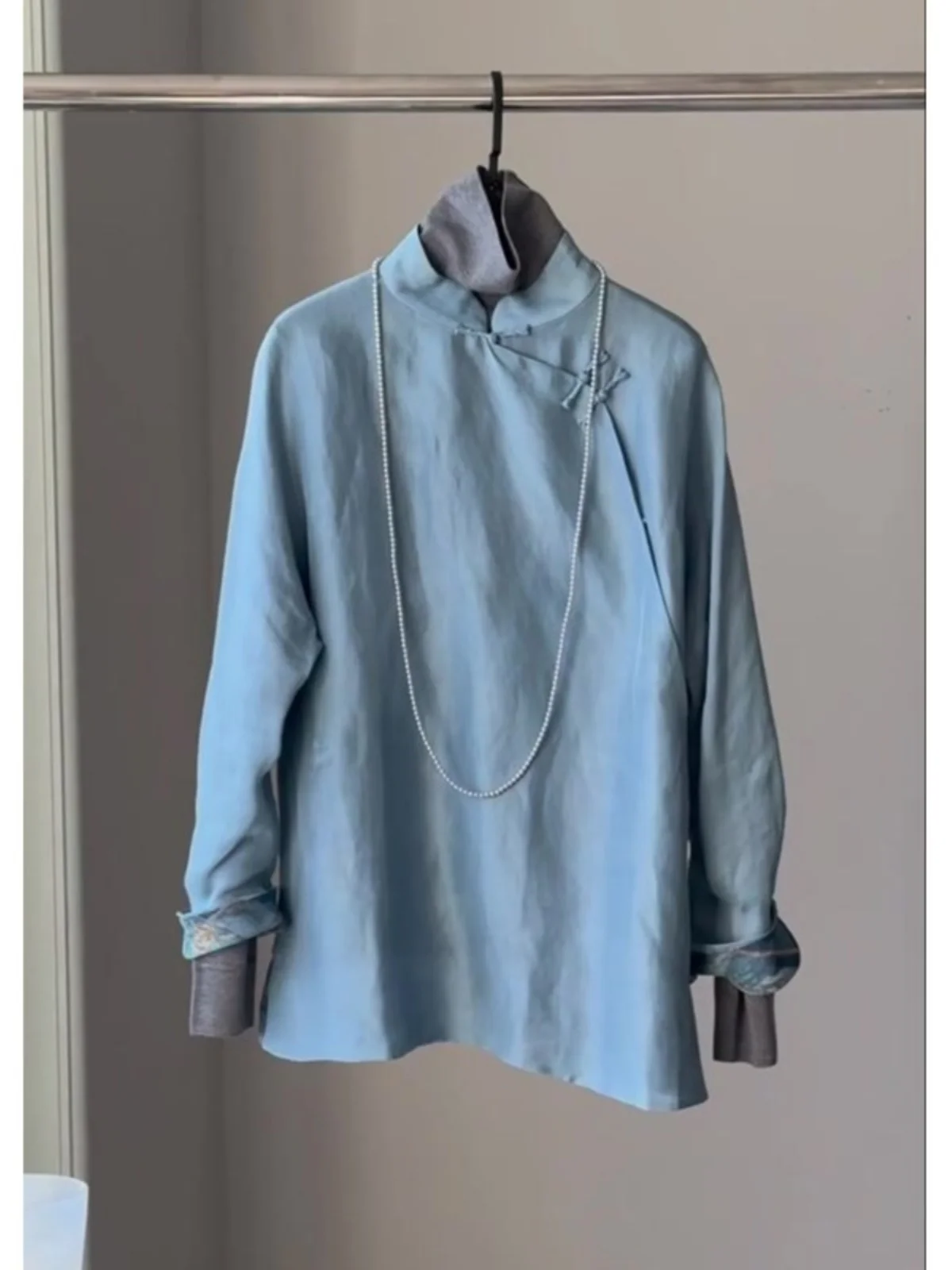 New 2026 Blue Chinese Style Shirt Design Sense Asymmetrical Button Tianli Zen Style National Trend Top Women's Clothing
New 2026 Blue Chinese Style Shirt Design Sense Asymmetrical Button Tianli Zen Style National Trend Top Women's Clothing