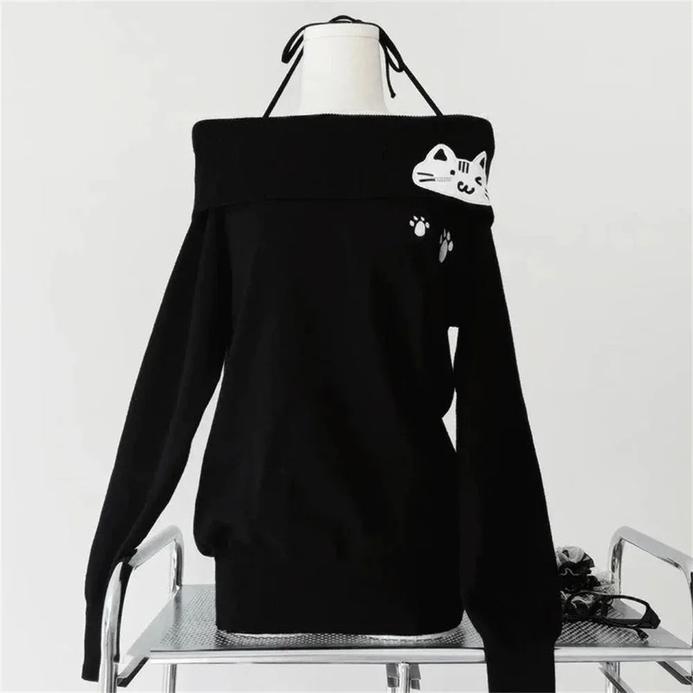 Женский милый свитер с принтом японского субкультуры Y2K, милый свитер с разрезом на шее, с открытыми плечами, на шнуровке, кавайные пуловеры, повседневные джемперы с длинными рукавами
Женский милый свитер с принтом японского субкультуры Y2K, милый свитер с разрезом на шее, с открытыми плечами, на шнуровке, кавайные пуловеры, повседневные джемперы с длинными рукавами