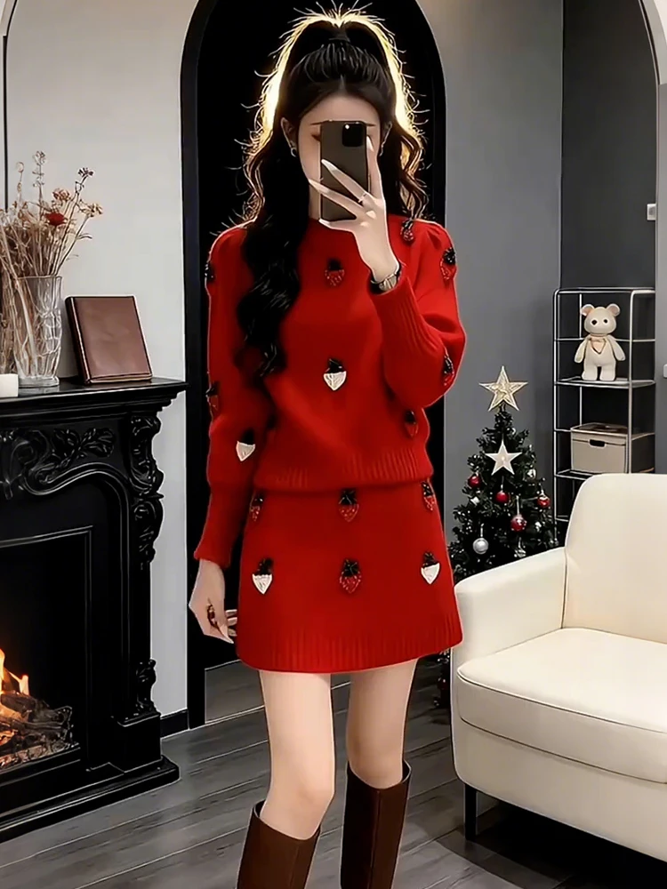 Ele Knitted Sweater And High Waist ort Skirt Two Piece Set for Women Sli Unique Winter Faion Casual Loose Fit
Ele Knitted Sweater And High Waist ort Skirt Two Piece Set for Women Sli Unique Winter Faion Casual Loose Fit