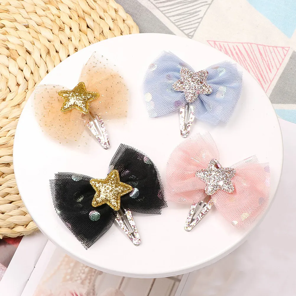 4Pcs Bow Knot Hair Clips Polka Dot Kids Stars Hairpins Shiny Colors Party Headdress Smooth Skin Friendly Children Hair
4Pcs Bow Knot Hair Clips Polka Dot Kids Stars Hairpins Shiny Colors Party Headdress Smooth Skin Friendly Children Hair