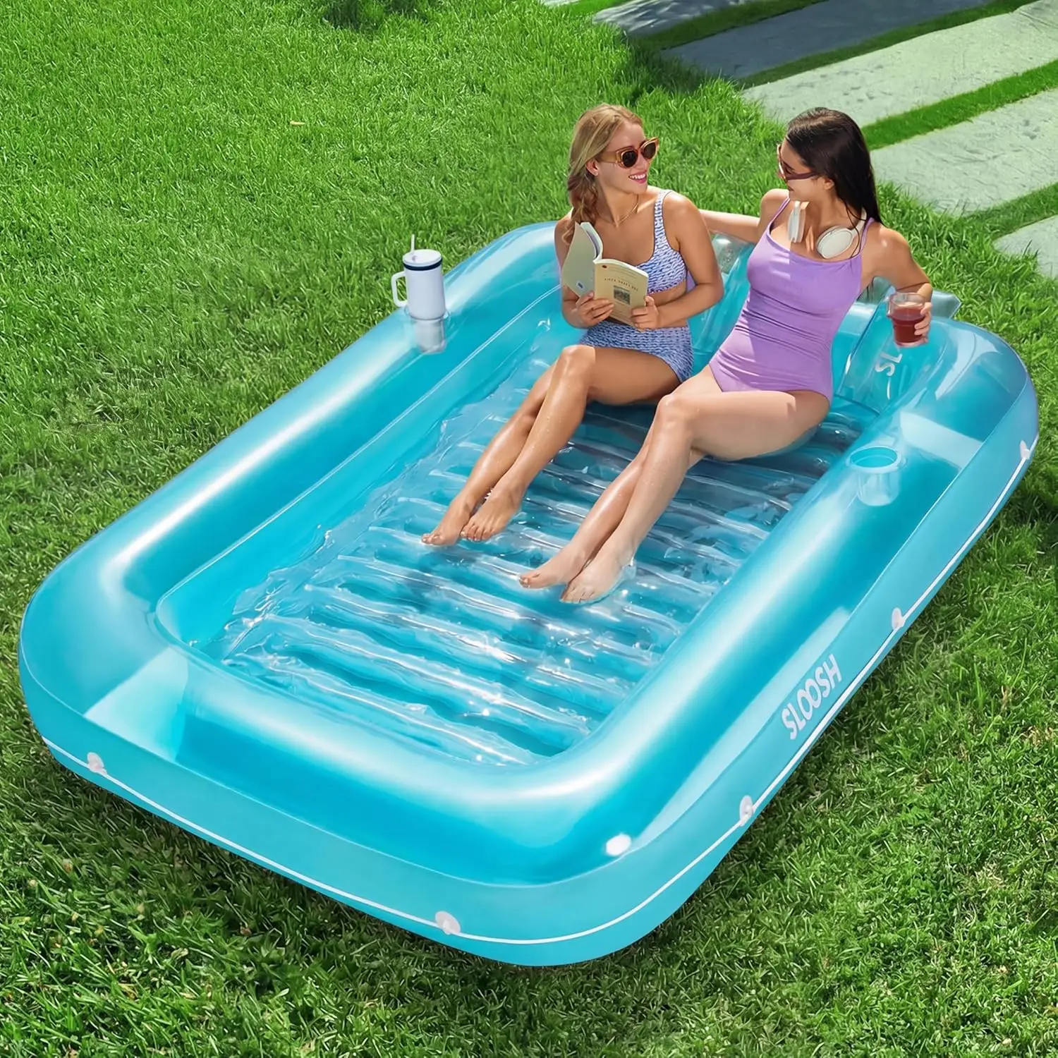 Inflatable Tanning Pool Lounger Float, 85" x 57" Extra Large Pool Floats Adult with Pillow, 4 in 1 Suntan Tub Raft Floa
Inflatable Tanning Pool Lounger Float, 85" x 57" Extra Large Pool Floats Adult with Pillow, 4 in 1 Suntan Tub Raft Floa