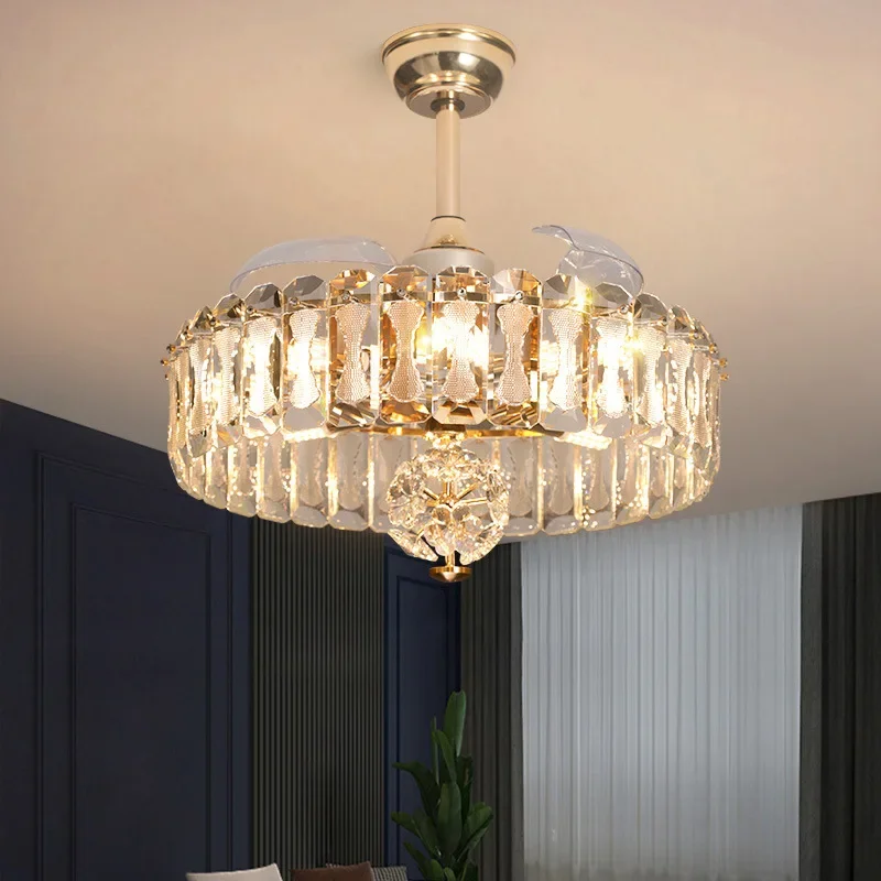 Luxury Crystal Ceiling Fan Chandelier with LED Light Modern Silent Retractable Fan Lamp for Living Room Dining Room Decor
Luxury Crystal Ceiling Fan Chandelier with LED Light Modern Silent Retractable Fan Lamp for Living Room Dining Room Decor