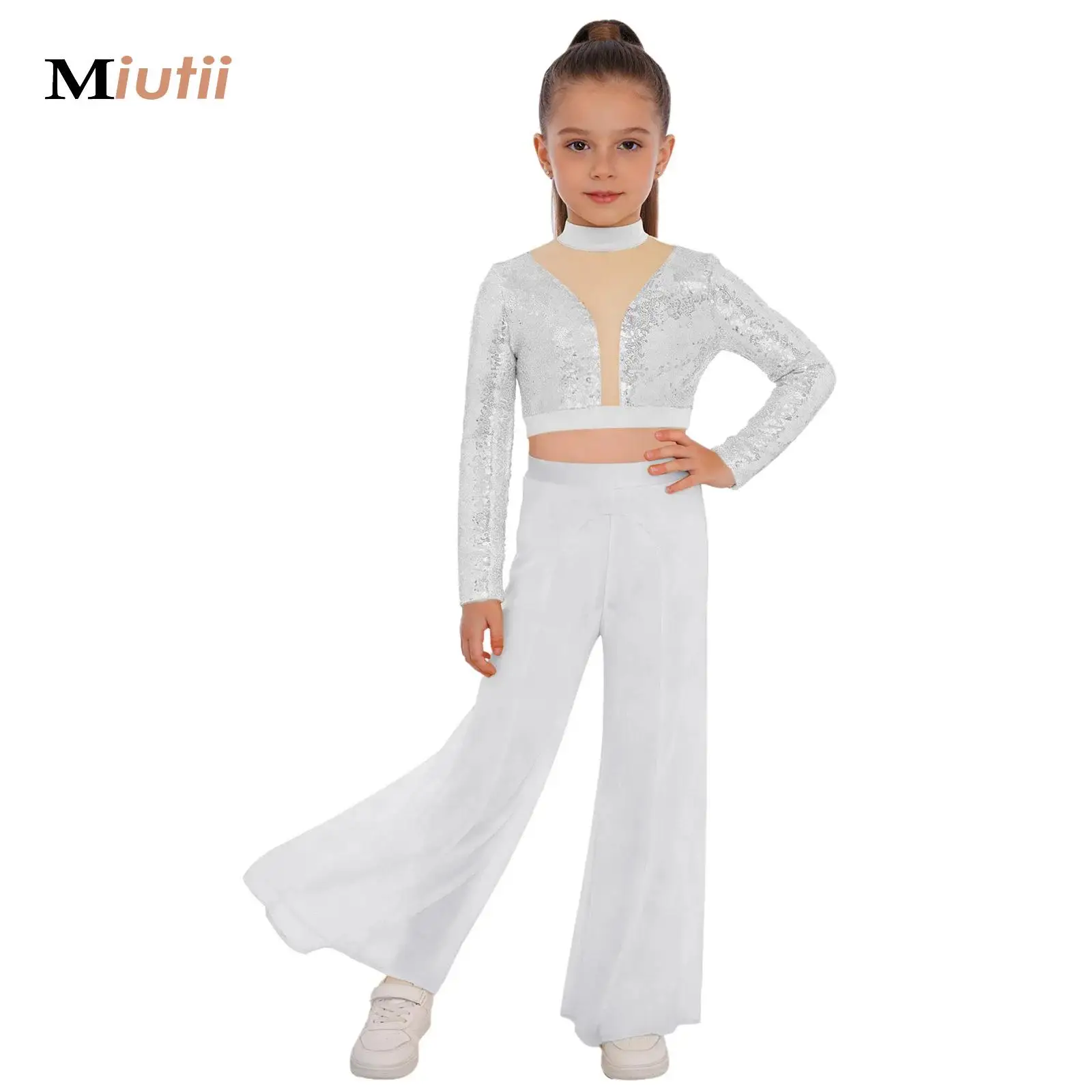 Kids Girls Ballroom Dance Performance Competition Costume Sequins Crop Top+Pants Ballet Latin Modern Dance Clothes Two-Piece Set
Kids Girls Ballroom Dance Performance Competition Costume Sequins Crop Top+Pants Ballet Latin Modern Dance Clothes Two-Piece Set
