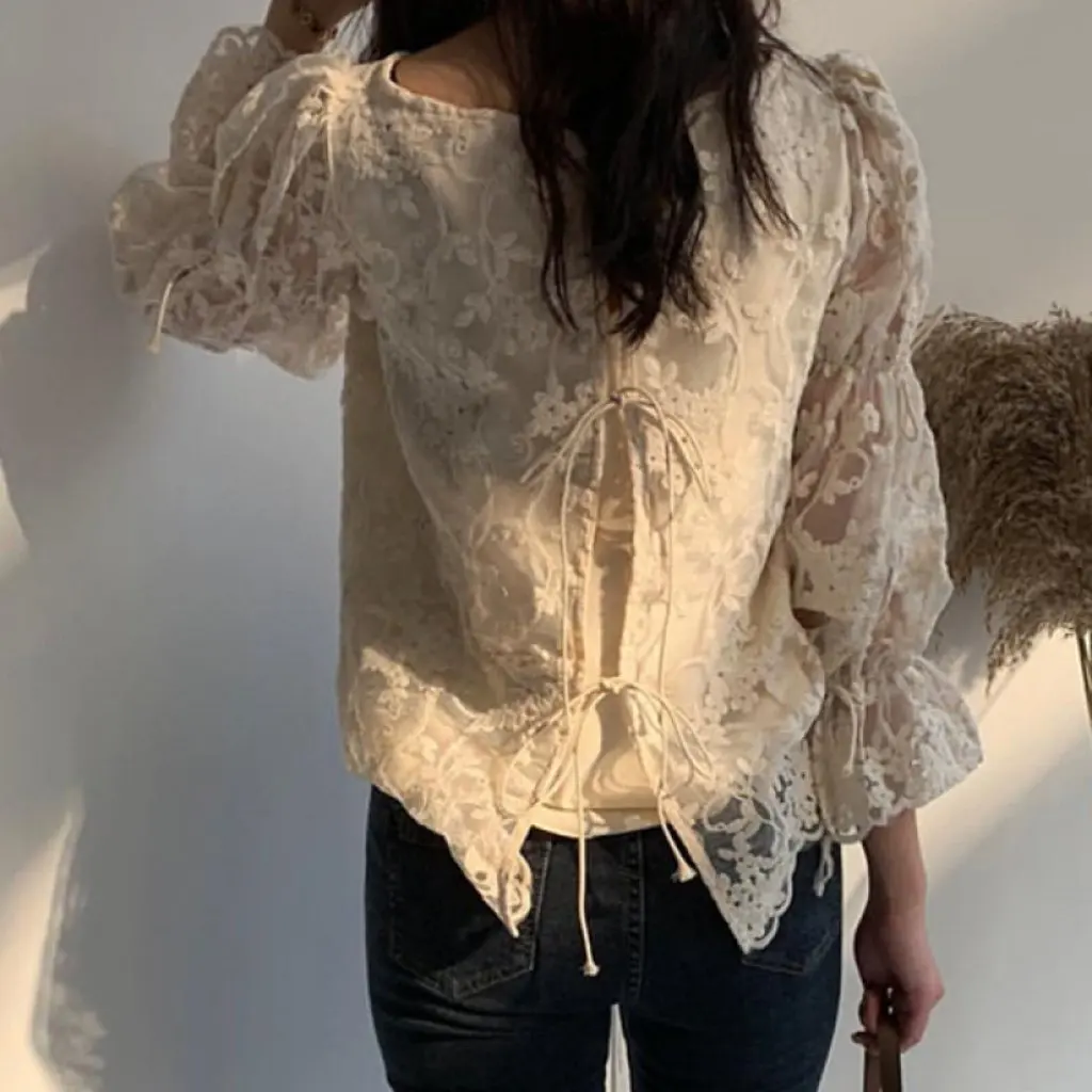 Women's Lace Base Shirt Stylish Fairy Embroidered Chiffon Top Trendy Fashion Small Shirt for
Women's Lace Base Shirt Stylish Fairy Embroidered Chiffon Top Trendy Fashion Small Shirt for