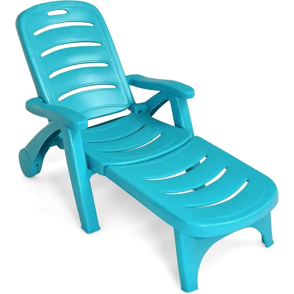 Patio Chaise Lounge Recliner on Wheels, Folding Deck Chair with Armrests, 5 Adjustable Positions for Poolside, Yard, Garden Roll
Patio Chaise Lounge Recliner on Wheels, Folding Deck Chair with Armrests, 5 Adjustable Positions for Poolside, Yard, Garden Roll