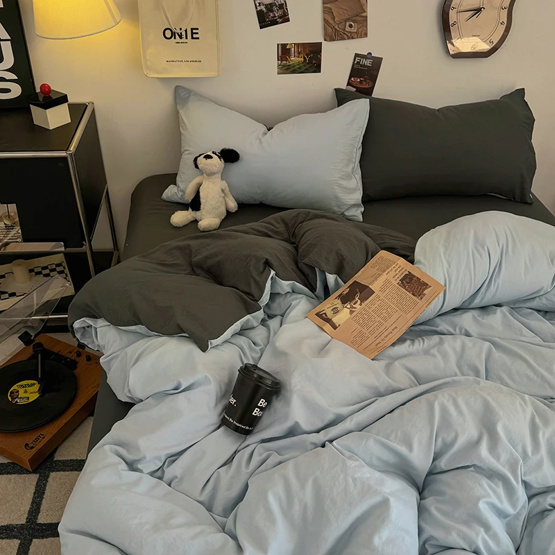 Soft Waed Cotton Bedding Set Simple Ins Sea Salt Blue Pure Color Double Match Tee Piece Dormi Student Bedding Four Pi...
Soft Waed Cotton Bedding Set Simple Ins Sea Salt Blue Pure Color Double Match Tee Piece Dormi Student Bedding Four Pi...