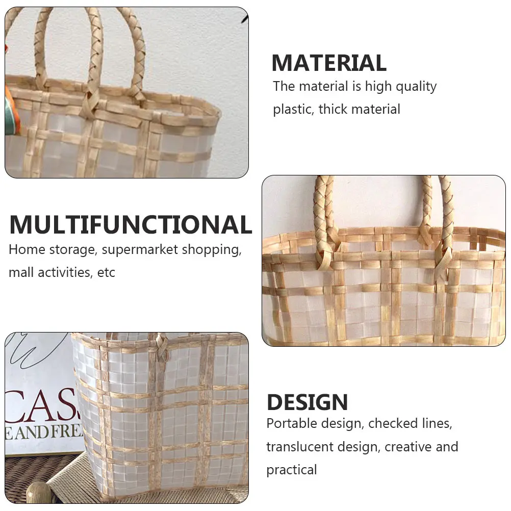 Beach Bag Waterproof Basket Tote Imitation Rattan Woven Large Women's Hand Storage
Beach Bag Waterproof Basket Tote Imitation Rattan Woven Large Women's Hand Storage