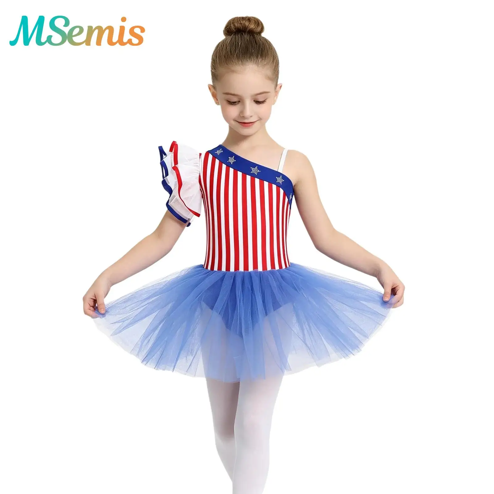 Kids Girls Ballet Dance Leotard Dress One Shoulder Ruffled Sleeve Tulle Dress Rhinestone Star Dress Festival Theme Party Costume
Kids Girls Ballet Dance Leotard Dress One Shoulder Ruffled Sleeve Tulle Dress Rhinestone Star Dress Festival Theme Party Costume