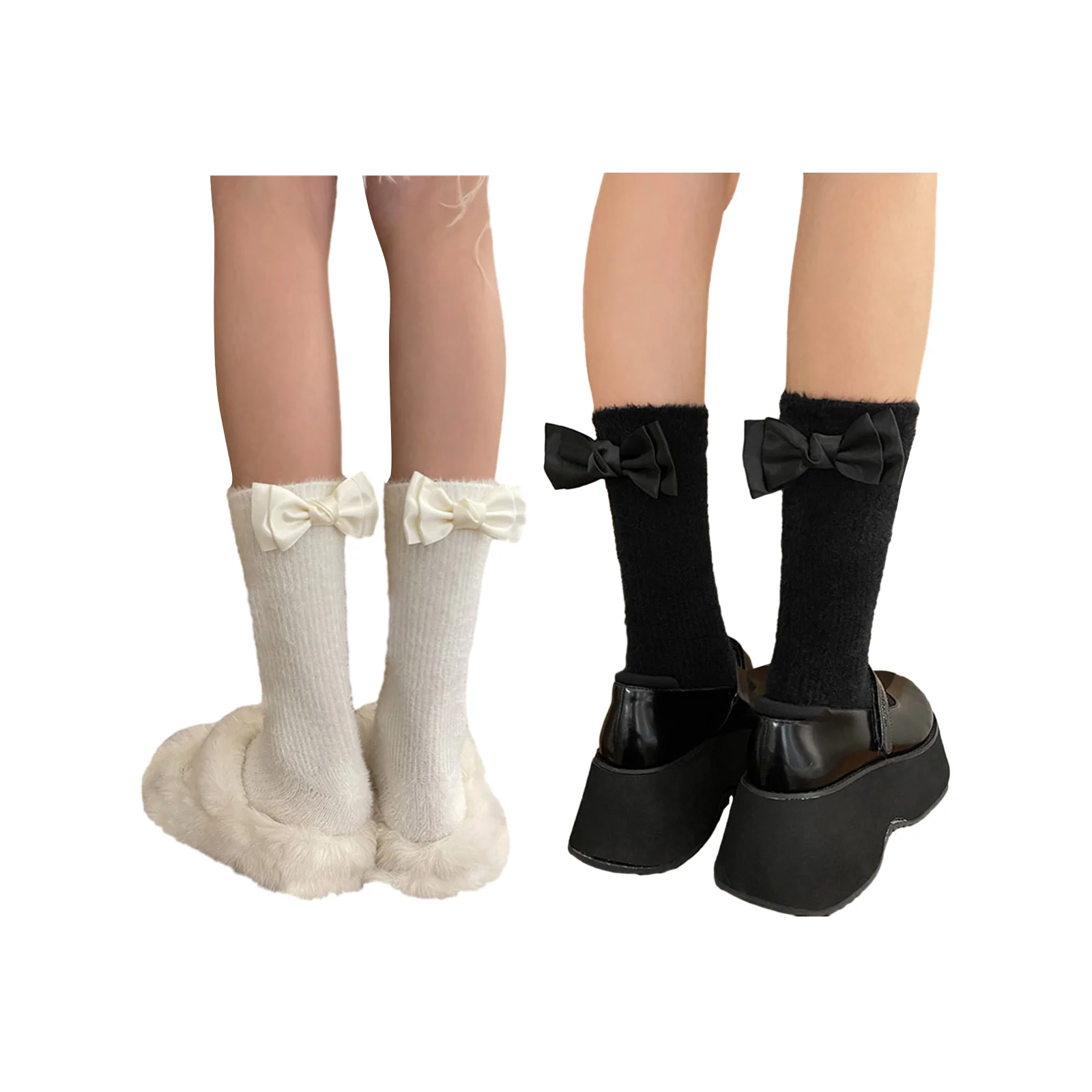 Двухслойные теплые носки с бантом, черно-белая комбинация, 1 пара.
Двухслойные теплые носки с бантом, черно-белая комбинация, 1 пара.