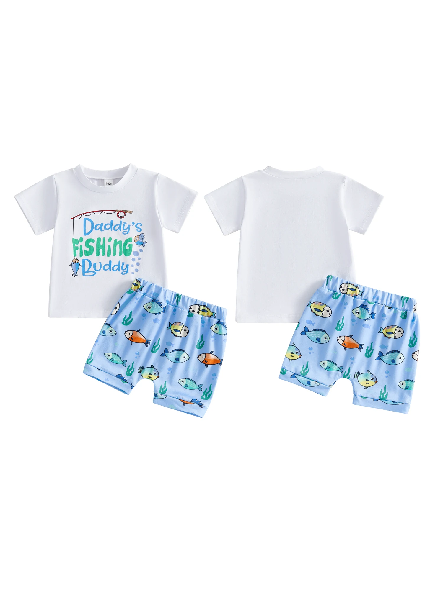 Boys Casual Summer Outfits with Printed Crew Neck T-Shirts and Elastic Waist Shorts - 2-Piece Set for Toddlers
Boys Casual Summer Outfits with Printed Crew Neck T-Shirts and Elastic Waist Shorts - 2-Piece Set for Toddlers