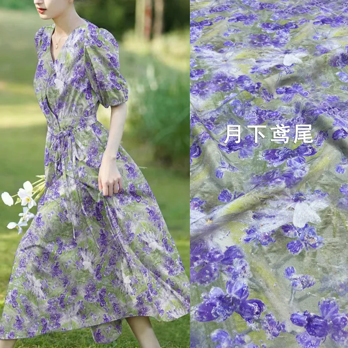 Purple Iris Floral Print Silk Stretch Crepe De Chine Fabric, 140cm Wide Mulberry Silk Material For Dresses & Blouses
Purple Iris Floral Print Silk Stretch Crepe De Chine Fabric, 140cm Wide Mulberry Silk Material For Dresses & Blouses