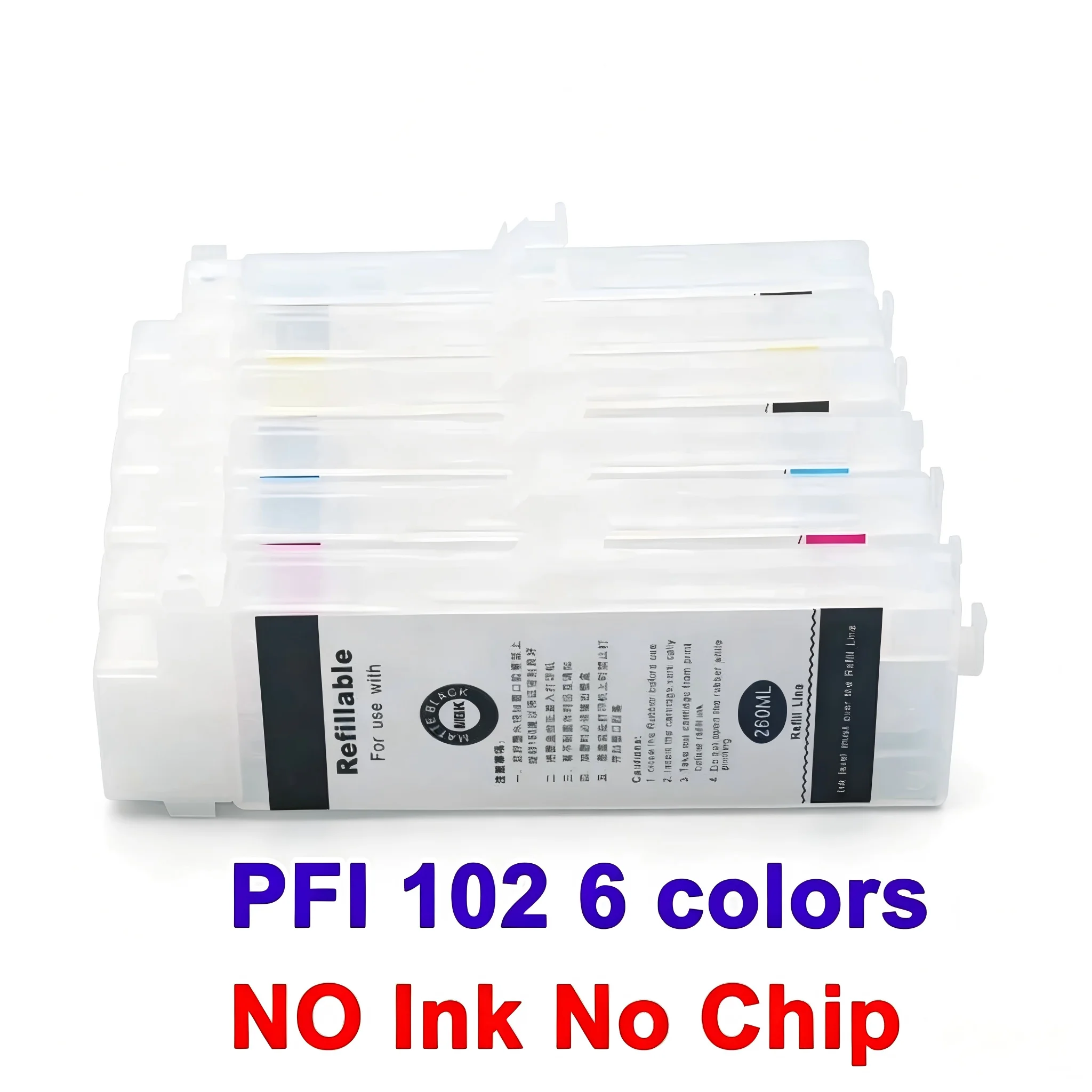 PFI 102 PFI 107 Empty Refill Ink Cartridges No Chip For Canon IPF510 iPF605 iPF610 iPF710 iPF500 iPF600 iPF670 iPF680 IPF770
PFI 102 PFI 107 Empty Refill Ink Cartridges No Chip For Canon IPF510 iPF605 iPF610 iPF710 iPF500 iPF600 iPF670 iPF680 IPF770