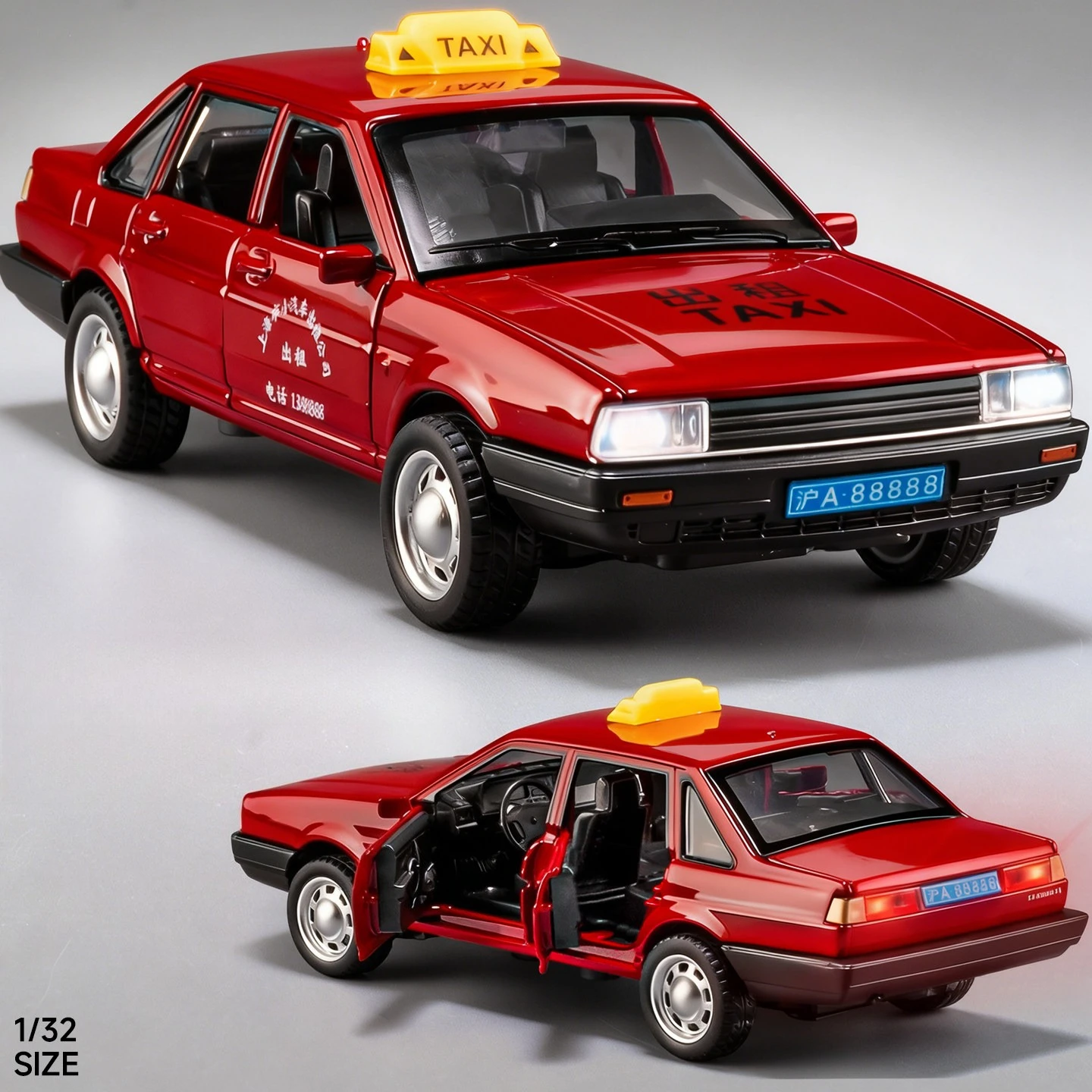 1:32 Santana Taxi Alloy Car Model Diecast Metal Scale Model Car Sound&Light Miniature Toy Vehicles Gift
1:32 Santana Taxi Alloy Car Model Diecast Metal Scale Model Car Sound&Light Miniature Toy Vehicles Gift