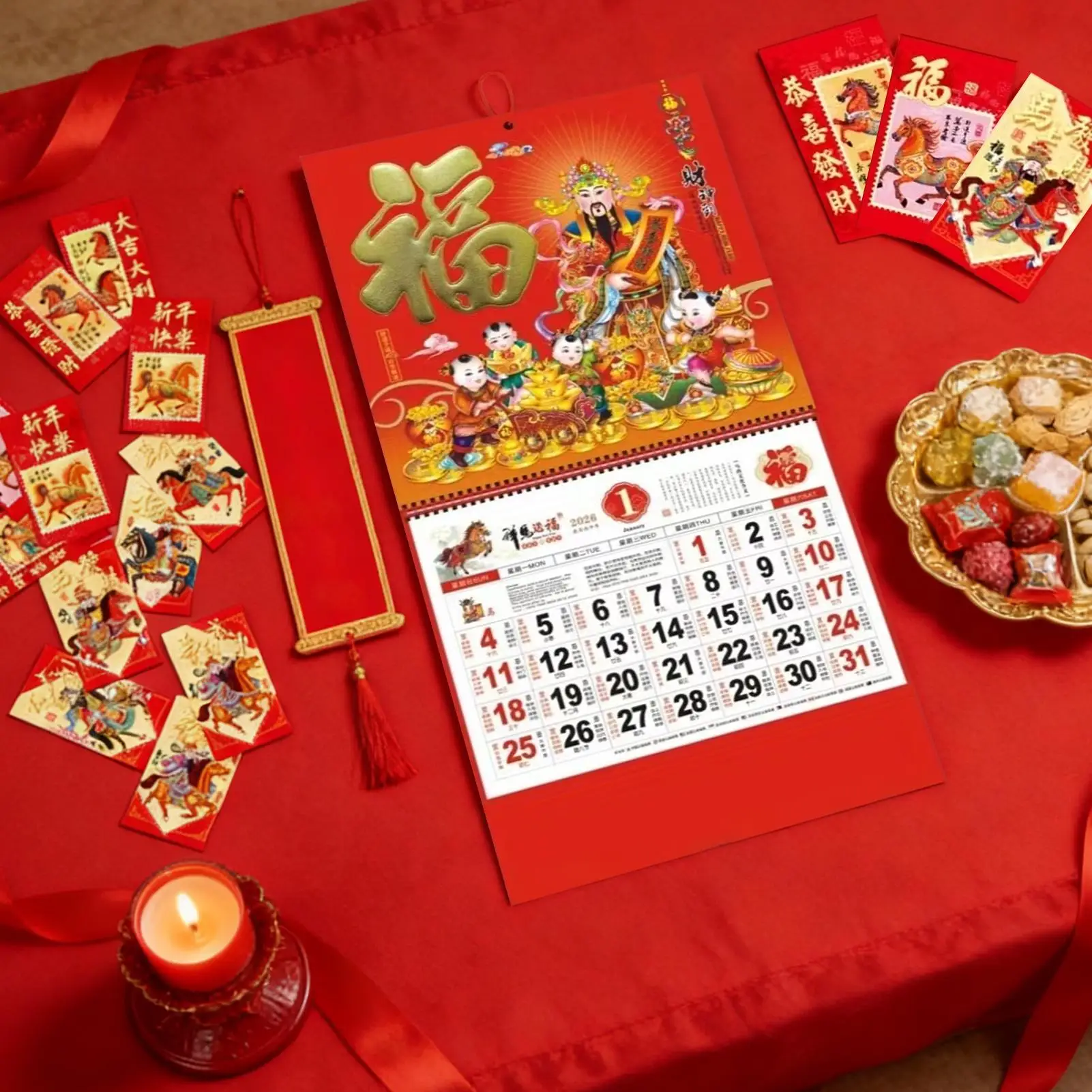 2026 Horse Year Luck Calendar Chinese Traditional Wall Calendar With Red Envelopes 12 Month Daily Planner Spring Festival Decor
2026 Horse Year Luck Calendar Chinese Traditional Wall Calendar With Red Envelopes 12 Month Daily Planner Spring Festival Decor