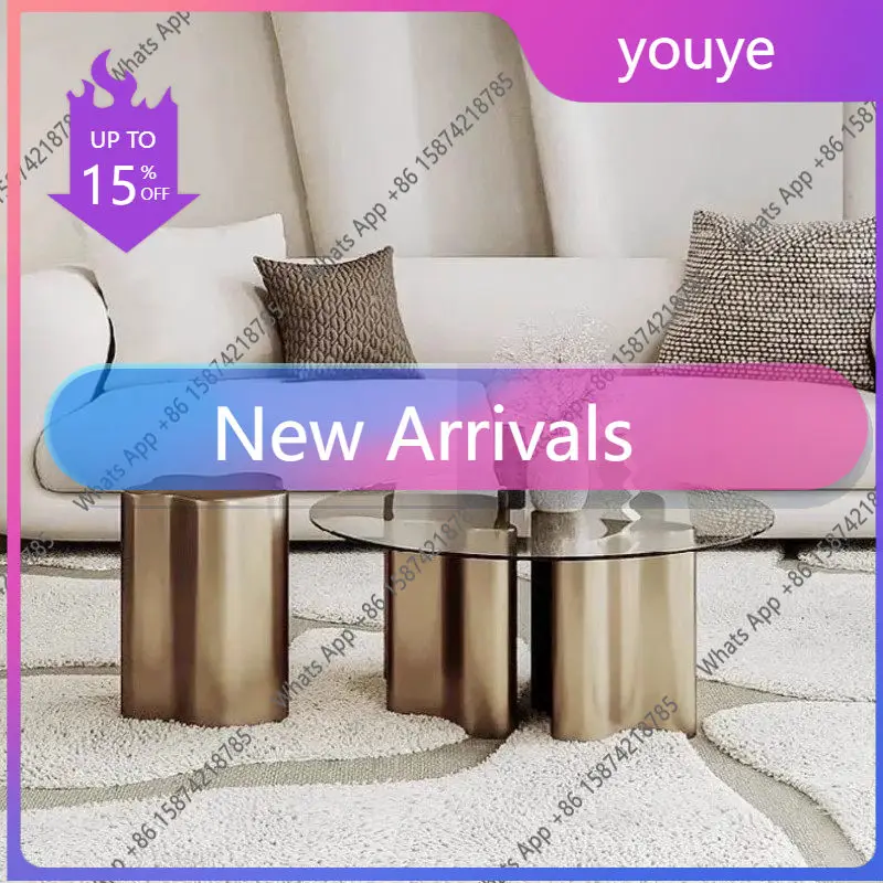 N65 Small apartment tempered glass coffee table living room new light luxury special-shaped combination designer coffee table
N65 Small apartment tempered glass coffee table living room new light luxury special-shaped combination designer coffee table