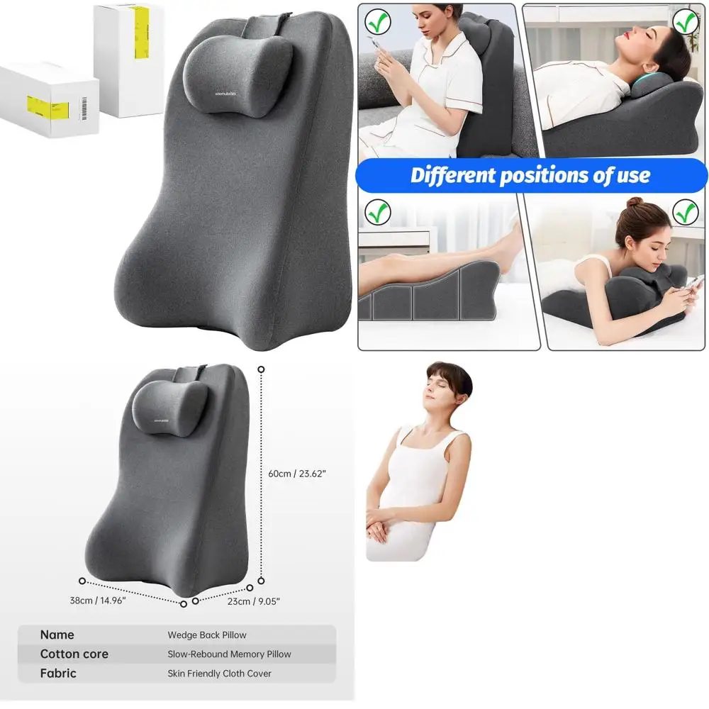Подушка для поясницы из пены с эффектом памяти для дивана, кресла, кровати и сидения — идеально подходит при кислотном рефлюксе и для комфорта спины, со съемным серым чехлом.
Подушка для поясницы из пены с эффектом памяти для дивана, кресла, кровати и сидения — идеально подходит при кислотном рефлюксе и для комфорта спины, со съемным серым чехлом.