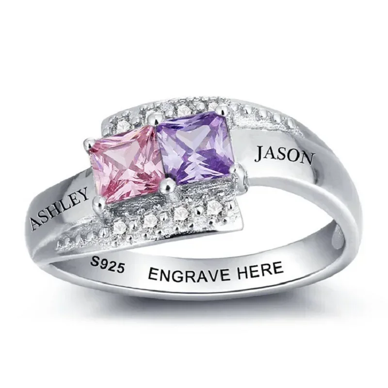 Personalized Name Rings Customized Name Ring With Birthstone 925 Silver Custom Finger Rings Jewelry for Women Anniversary's Day
Personalized Name Rings Customized Name Ring With Birthstone 925 Silver Custom Finger Rings Jewelry for Women Anniversary's Day