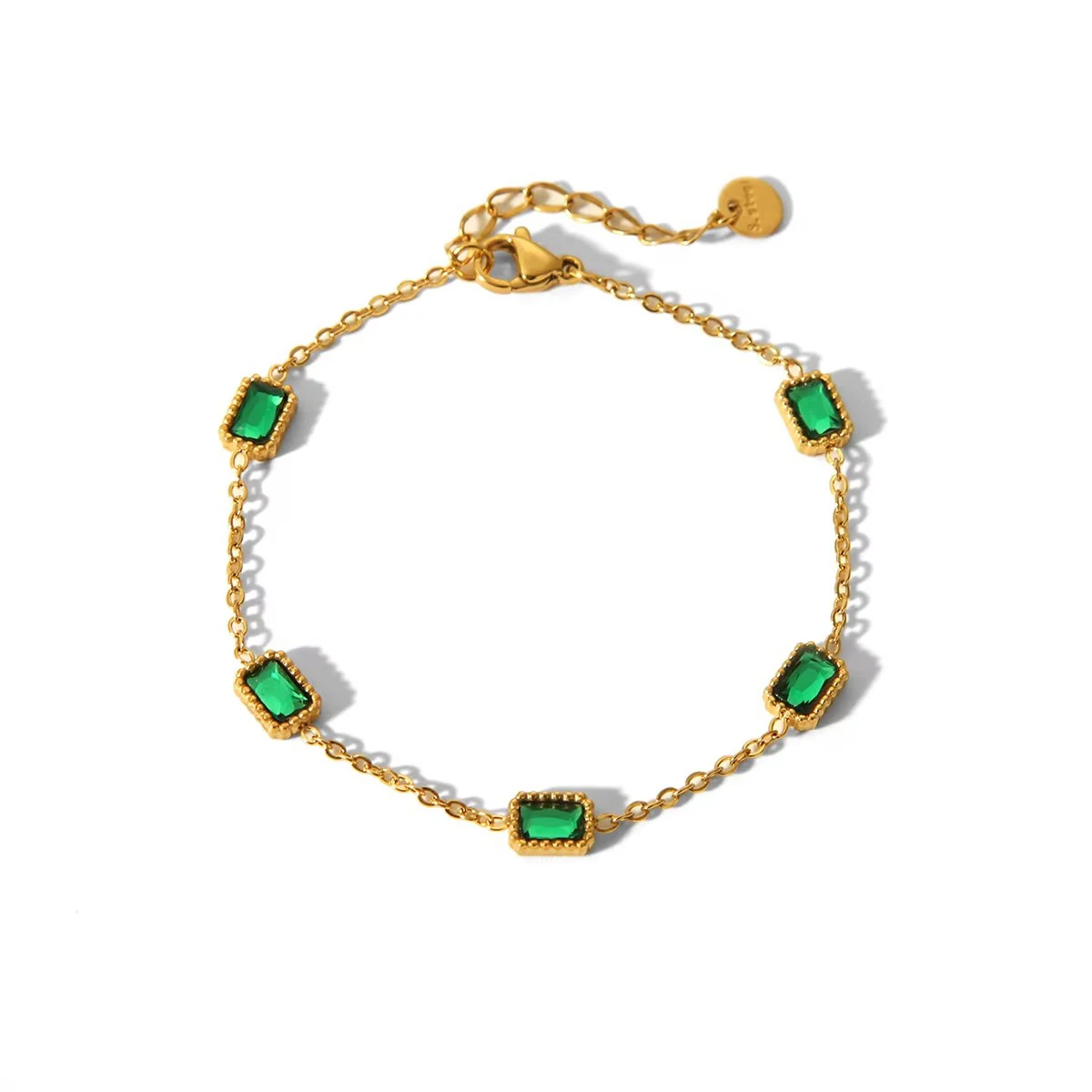Stainless Steel Emerald Zircon Bracelet 18K Gold-plated Charm Fashion Jewelry Women's Hand Ornament Valentine's Day Gift
Stainless Steel Emerald Zircon Bracelet 18K Gold-plated Charm Fashion Jewelry Women's Hand Ornament Valentine's Day Gift