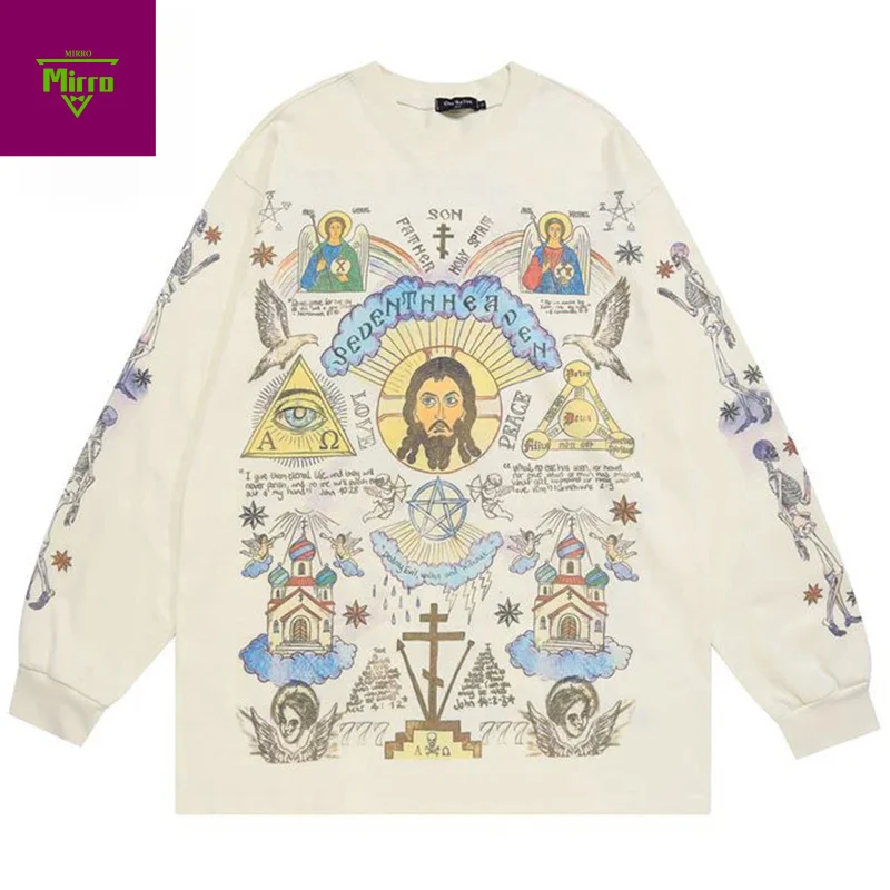 Men Retro Streetwear T Shirt Gods Graphic Hip Hop T-Shirt Cross Casual Tshirt Long Sleeve Cotton Tops Tees Unisex Hipster Beige
Men Retro Streetwear T Shirt Gods Graphic Hip Hop T-Shirt Cross Casual Tshirt Long Sleeve Cotton Tops Tees Unisex Hipster Beige