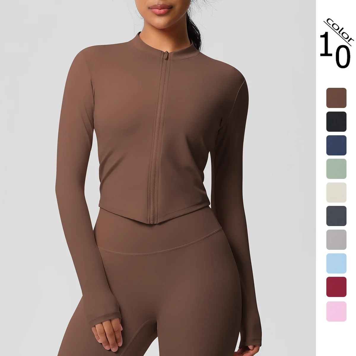 Quick-drying nude abrasive fitness zipper jacket running sports tight long-sleeved yoga suit top
Quick-drying nude abrasive fitness zipper jacket running sports tight long-sleeved yoga suit top