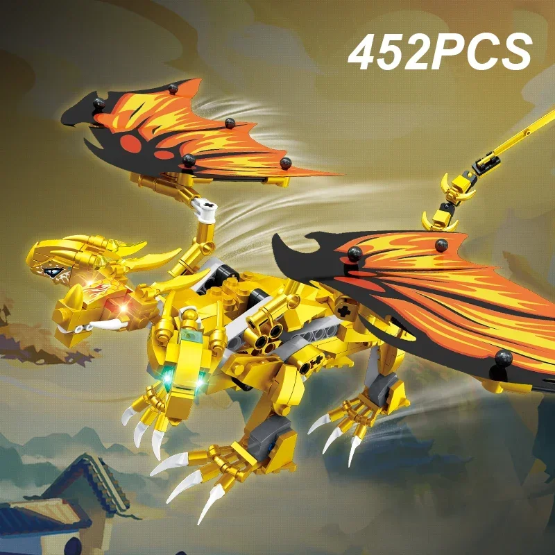452PCS Golden Dragon Building Blocks Prehistoric Three Headed Dragon Animal Assembly Model Bricks Toys Children Christmas Gifts
452PCS Golden Dragon Building Blocks Prehistoric Three Headed Dragon Animal Assembly Model Bricks Toys Children Christmas Gifts