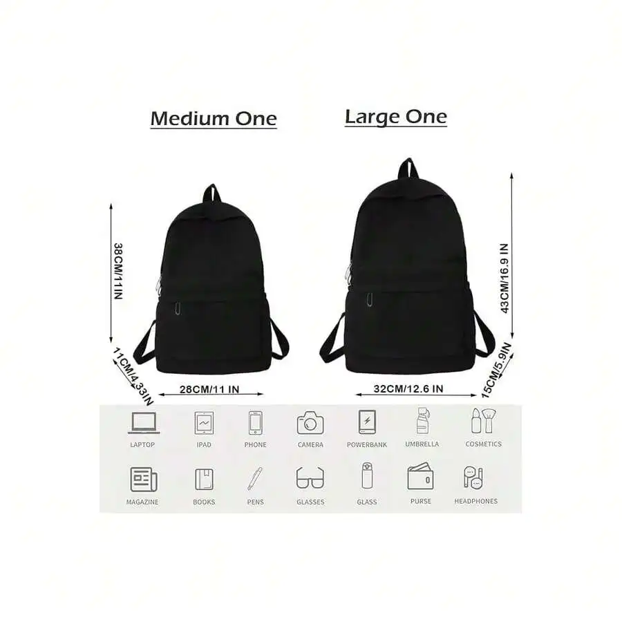 Lightweight Waterproof Casual Backpack For Men And Women Black
Lightweight Waterproof Casual Backpack For Men And Women Black