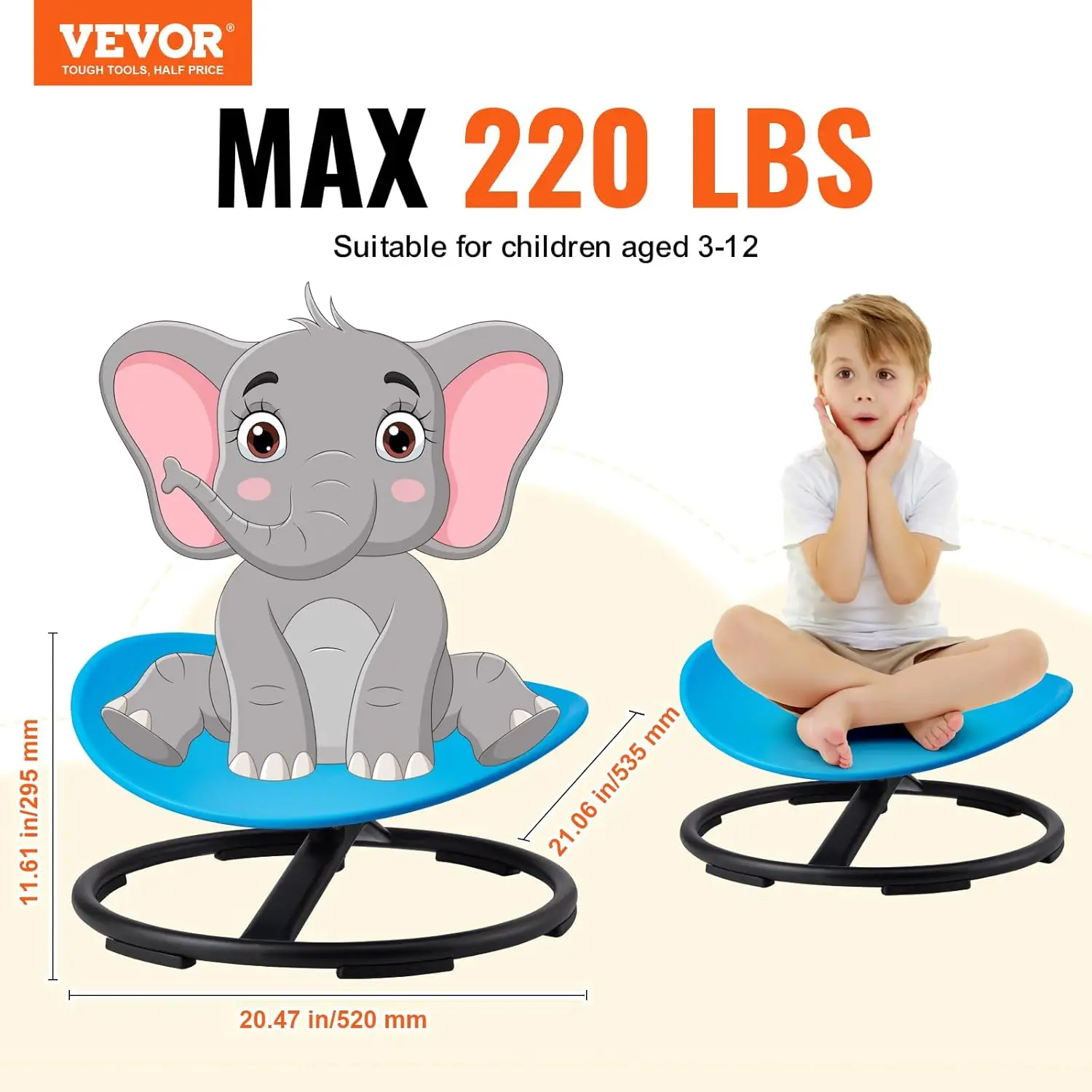 Vevor Kids Swivel Chair, 220 Lbs Capacity, Sensory Spinning Chair, Autistic Kids Sensory Toy With Non-Slip Metal Base, Toddler
Vevor Kids Swivel Chair, 220 Lbs Capacity, Sensory Spinning Chair, Autistic Kids Sensory Toy With Non-Slip Metal Base, Toddler