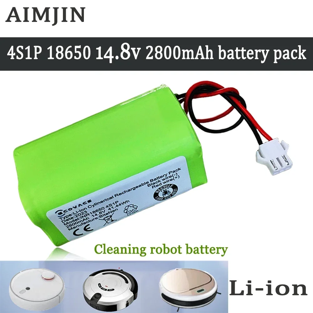 INR18650 100% 4S1P 14.8V 2800mAh Rechargeable battery For A4 A4S A6 robot vacuum cleaner accessories
INR18650 100% 4S1P 14.8V 2800mAh Rechargeable battery For A4 A4S A6 robot vacuum cleaner accessories