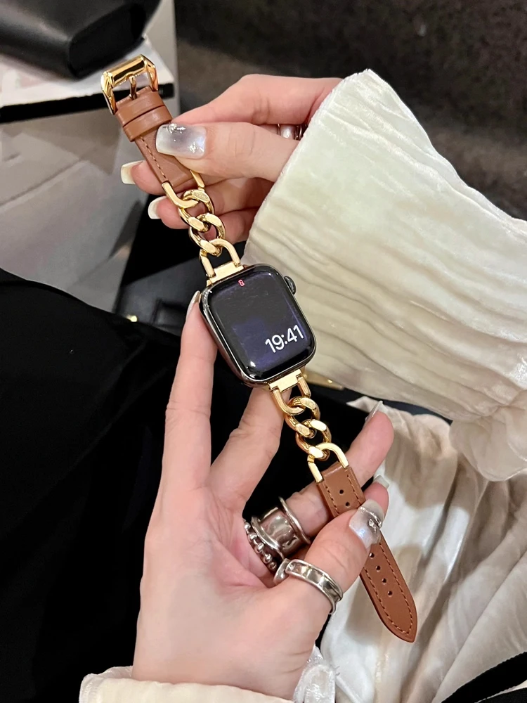 Роскошный кожаный ремешок для Apple Watch Ultra 10 9 8 49 мм 46 мм 45 мм 42 мм Ремешок из нержавеющей стали для iWatch 41 40 38 мм 7 6 5
Роскошный кожаный ремешок для Apple Watch Ultra 10 9 8 49 мм 46 мм 45 мм 42 мм Ремешок из нержавеющей стали для iWatch 41 40 38 мм 7 6 5