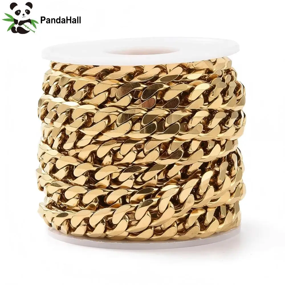 PandaHall 5M Ion Plating(IP) 304 Stainless Steel Cuban Link Chains Cuban Curb Chains Unwelded Roll for DIY Jewelry Making about
PandaHall 5M Ion Plating(IP) 304 Stainless Steel Cuban Link Chains Cuban Curb Chains Unwelded Roll for DIY Jewelry Making about