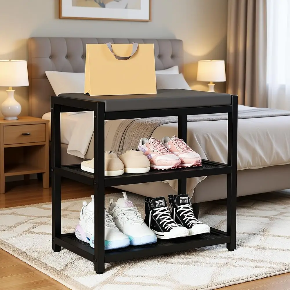 Compact Shoe Storage Bench with Cushion, Holds 300 lbs, Ideal for Entryway, Living Room (17x10x16)
Compact Shoe Storage Bench with Cushion, Holds 300 lbs, Ideal for Entryway, Living Room (17x10x16)