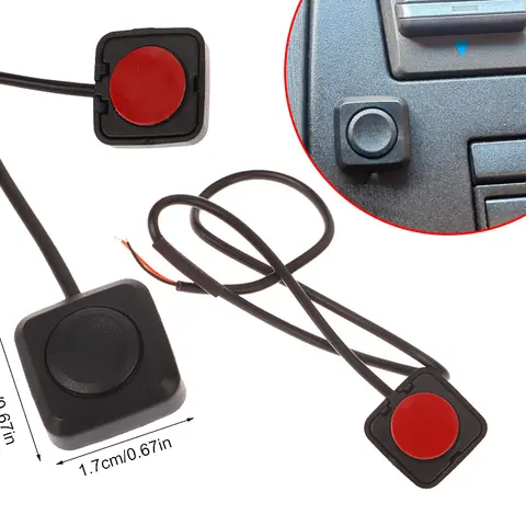 1pc Momentary Push Button On Off Switch Black Plastic 12V 24V Car Alarm Button DIY Flashlight Surface Mount Mini Button Switch