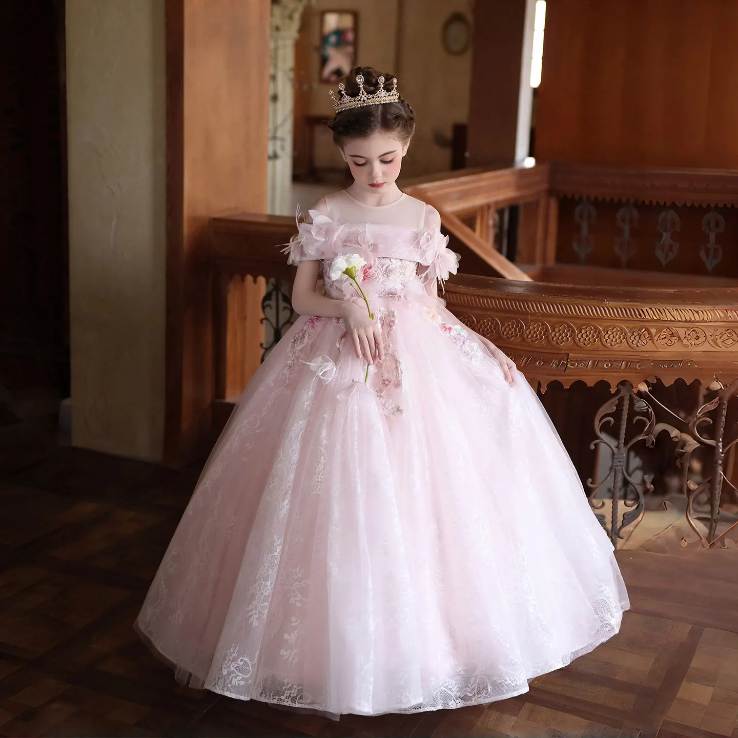 Jill Wish J202 Pink Flower Girl Dresses Long Tulle Lace Off Shoulder Kids Wedding Gown Girls Birthday Party Princess Dress Child
Jill Wish J202 Pink Flower Girl Dresses Long Tulle Lace Off Shoulder Kids Wedding Gown Girls Birthday Party Princess Dress Child