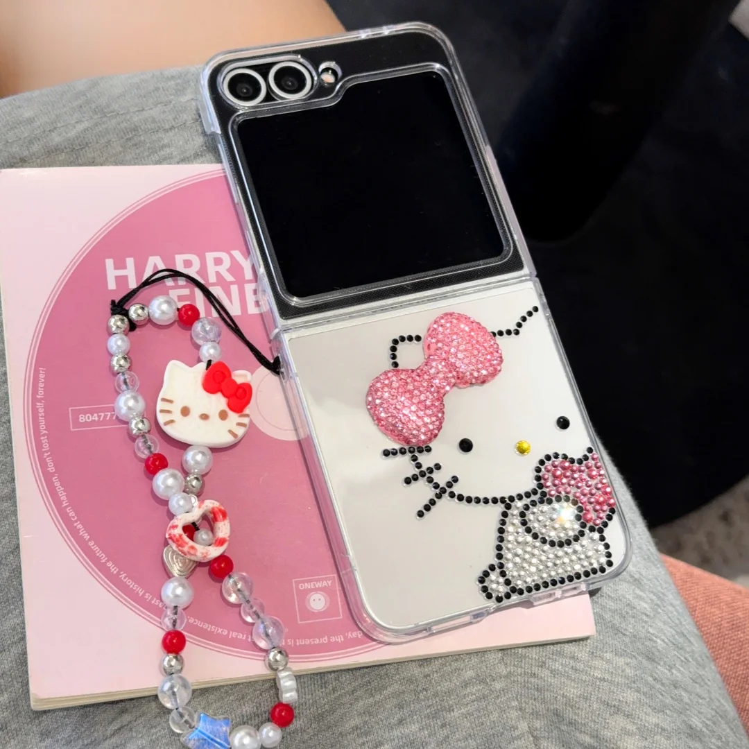 3D Stereoscopic Bow Diamond Hello Kitty Sparkling Phone Case For Samsung Z Flip 3 4 5 6 7 Small Cat Glitter Cover With Lanyard
3D Stereoscopic Bow Diamond Hello Kitty Sparkling Phone Case For Samsung Z Flip 3 4 5 6 7 Small Cat Glitter Cover With Lanyard
