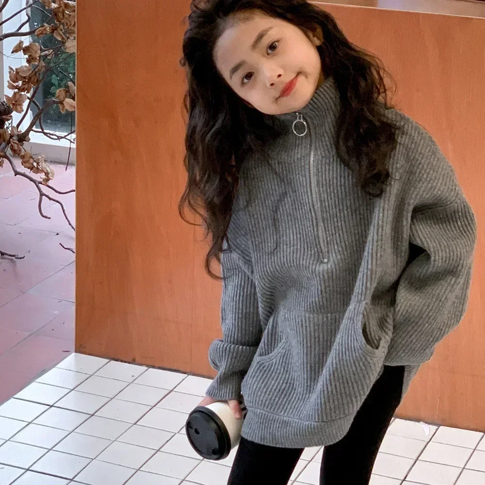 New Autumn Clothing Day Children Lapel Top Coat Kid Girls Sweater Half Zipper Turtleneck Pullover Sweater Foreign Style 2025
New Autumn Clothing Day Children Lapel Top Coat Kid Girls Sweater Half Zipper Turtleneck Pullover Sweater Foreign Style 2025