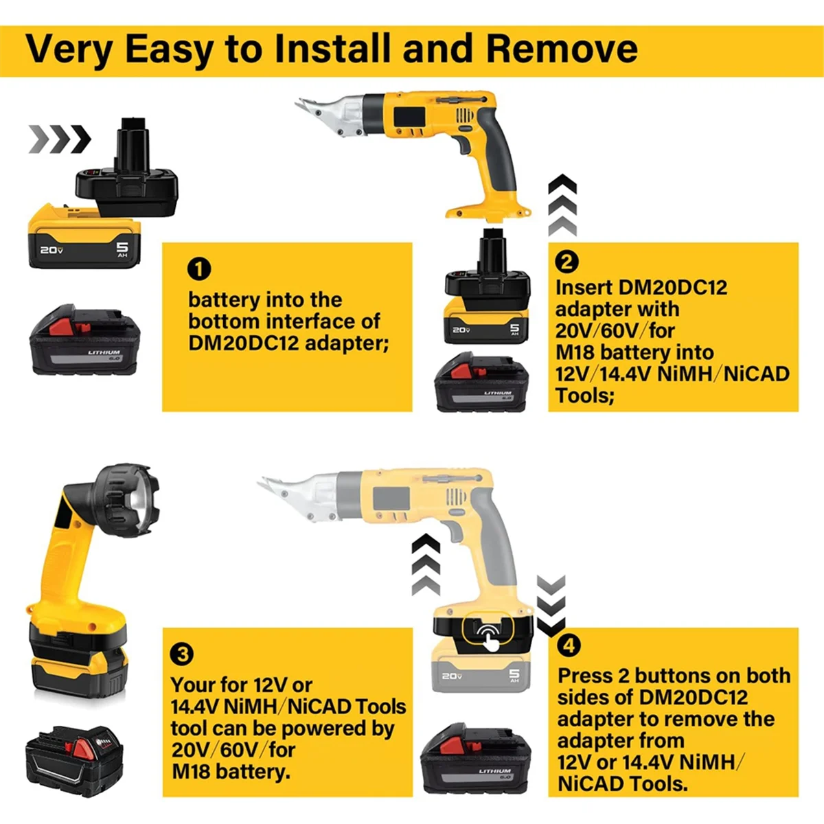 Профессиональный аккумуляторный адаптер для DeWalt 20 В для литий-ионного аккумулятора Milwaukee M18 18 В
Профессиональный аккумуляторный адаптер для DeWalt 20 В для литий-ионного аккумулятора Milwaukee M18 18 В