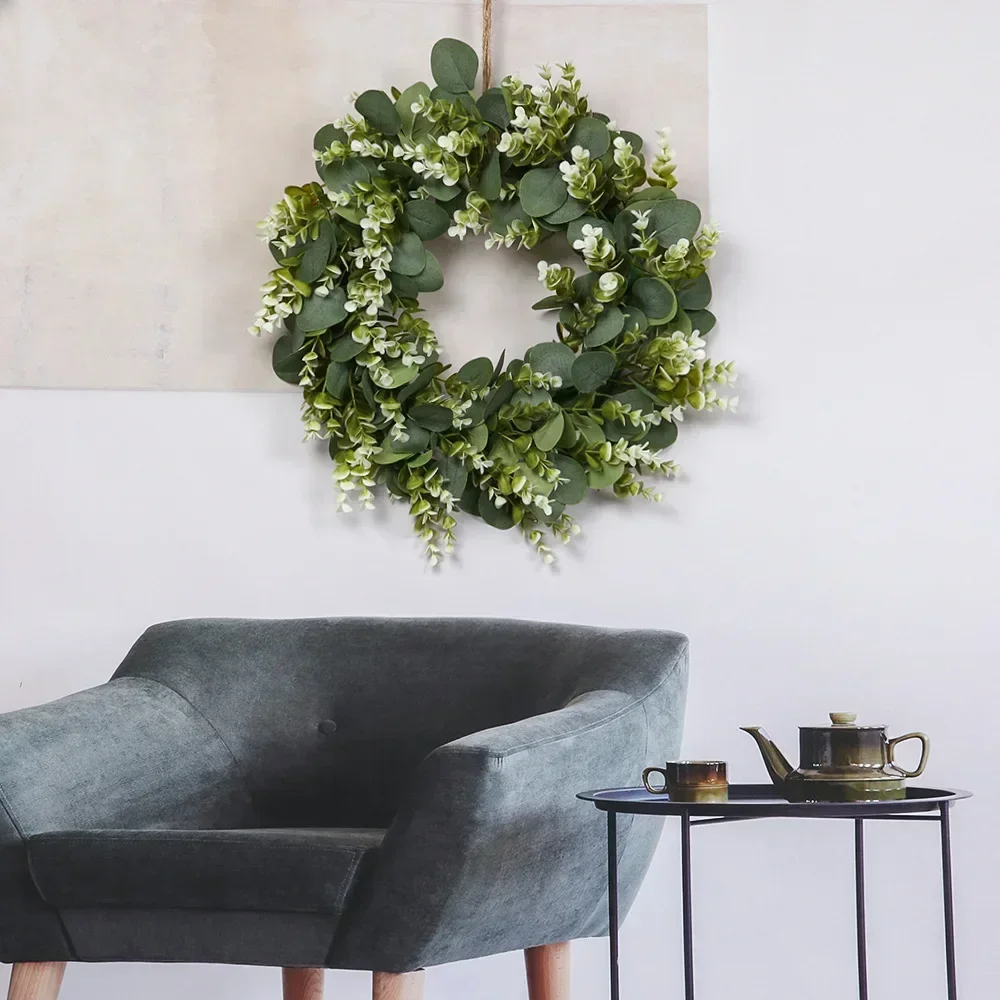 Artificial plant wreath combination door and window ornaments, artificial green plant fake wreath, give hemp rope + hook
Artificial plant wreath combination door and window ornaments, artificial green plant fake wreath, give hemp rope + hook
