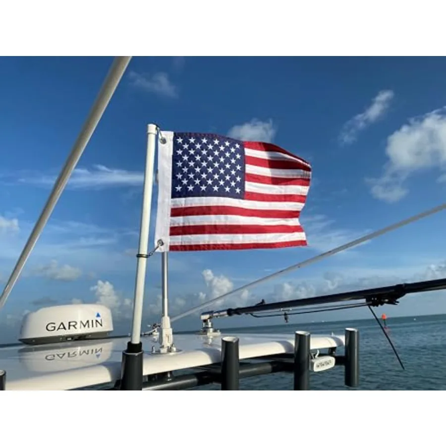 Boat Trix Boat American Flag and Pole Set Rod Holder Mount New Improved Fiberglass Flagpole 7/8 Inch Diameter Thick Wall Durabl
Boat Trix Boat American Flag and Pole Set Rod Holder Mount New Improved Fiberglass Flagpole 7/8 Inch Diameter Thick Wall Durabl