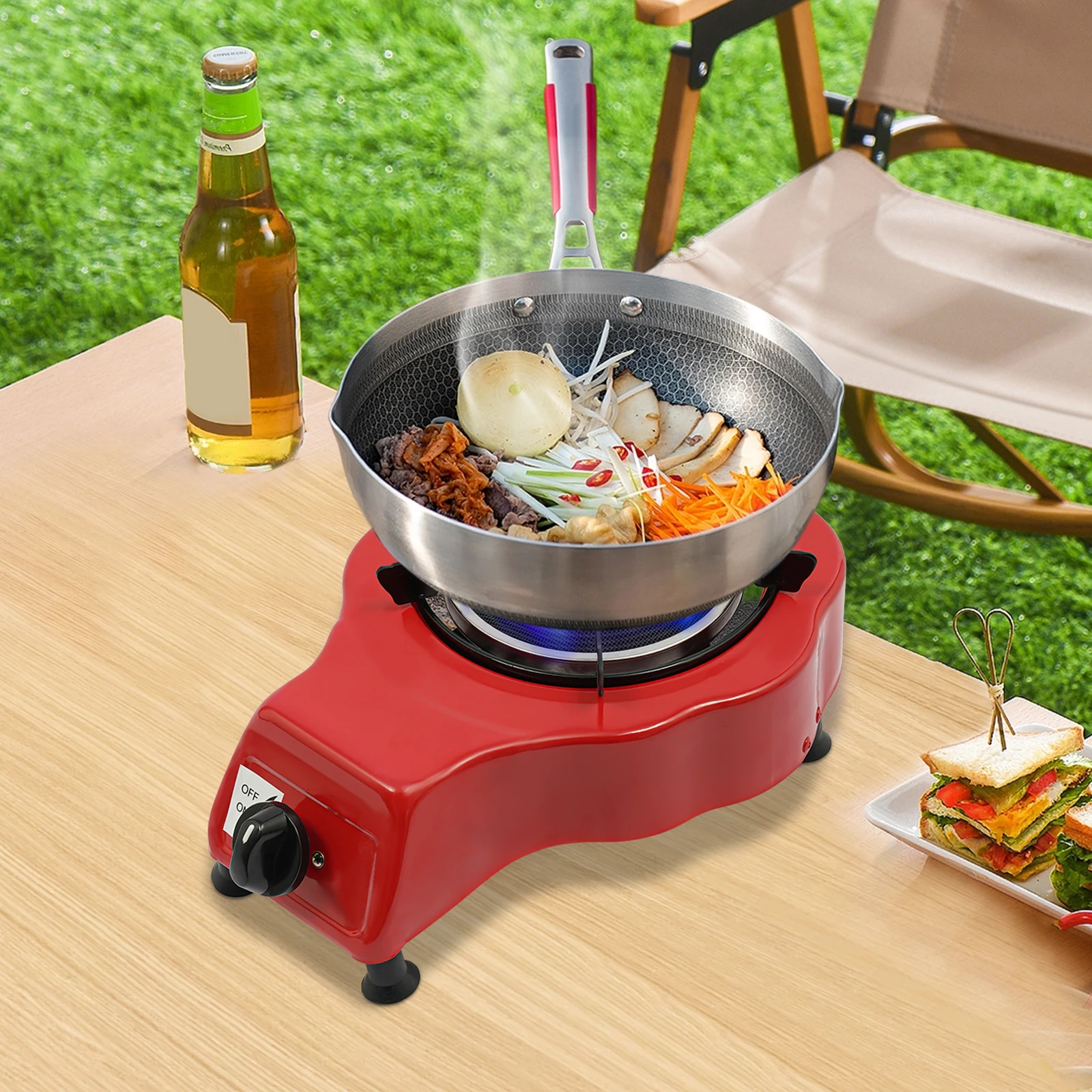 2750Pa Red Single Burner Gas Stove, Portable Gas Stove, Gas Stove with American Style Hose & Pressure Reducing Valve
2750Pa Red Single Burner Gas Stove, Portable Gas Stove, Gas Stove with American Style Hose & Pressure Reducing Valve