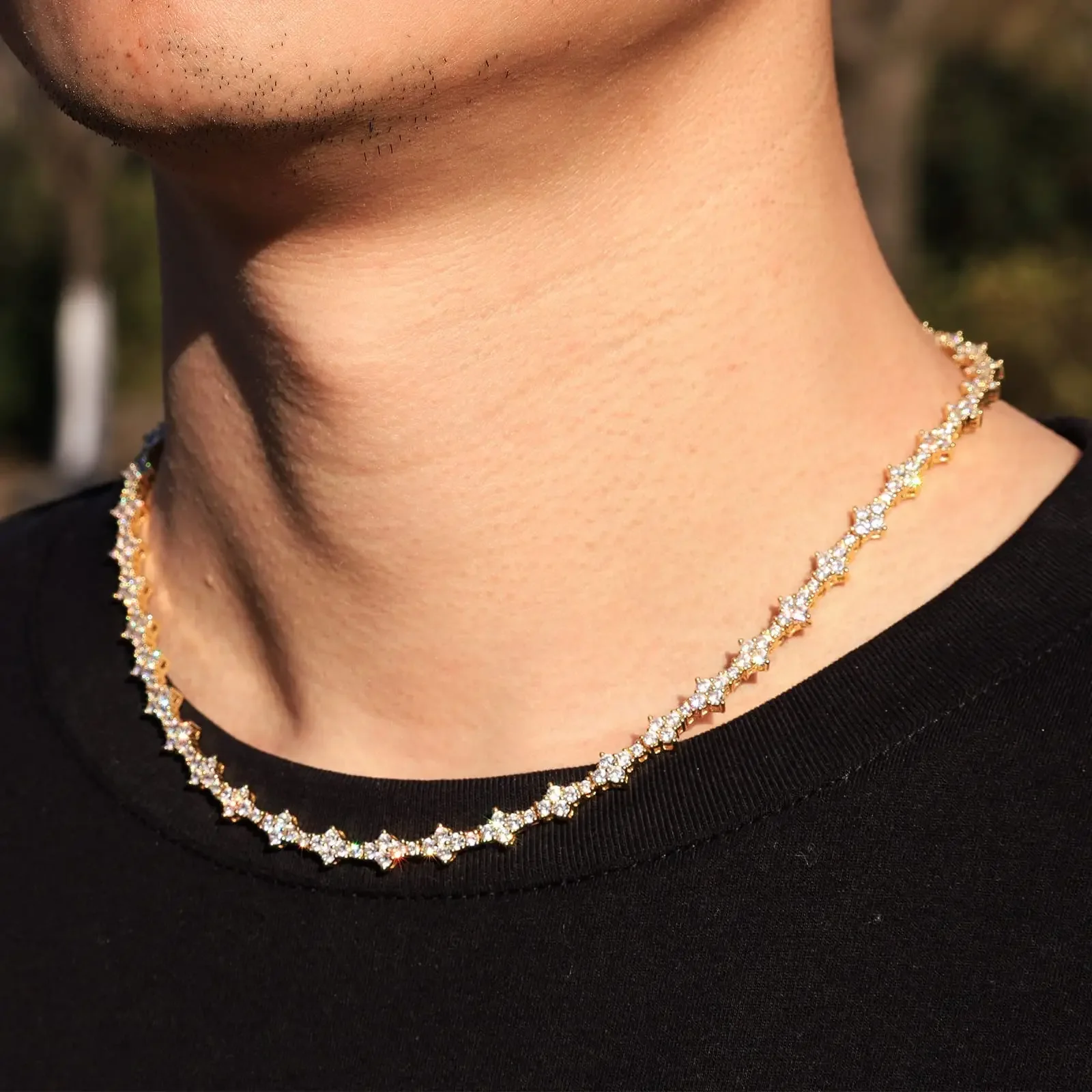 Iced Out Bling Cubic Zirconia HipHop Tennis Chain 6.5mm Honeycomb Silver Gold Plated Necklace for Men Women Gift
Iced Out Bling Cubic Zirconia HipHop Tennis Chain 6.5mm Honeycomb Silver Gold Plated Necklace for Men Women Gift