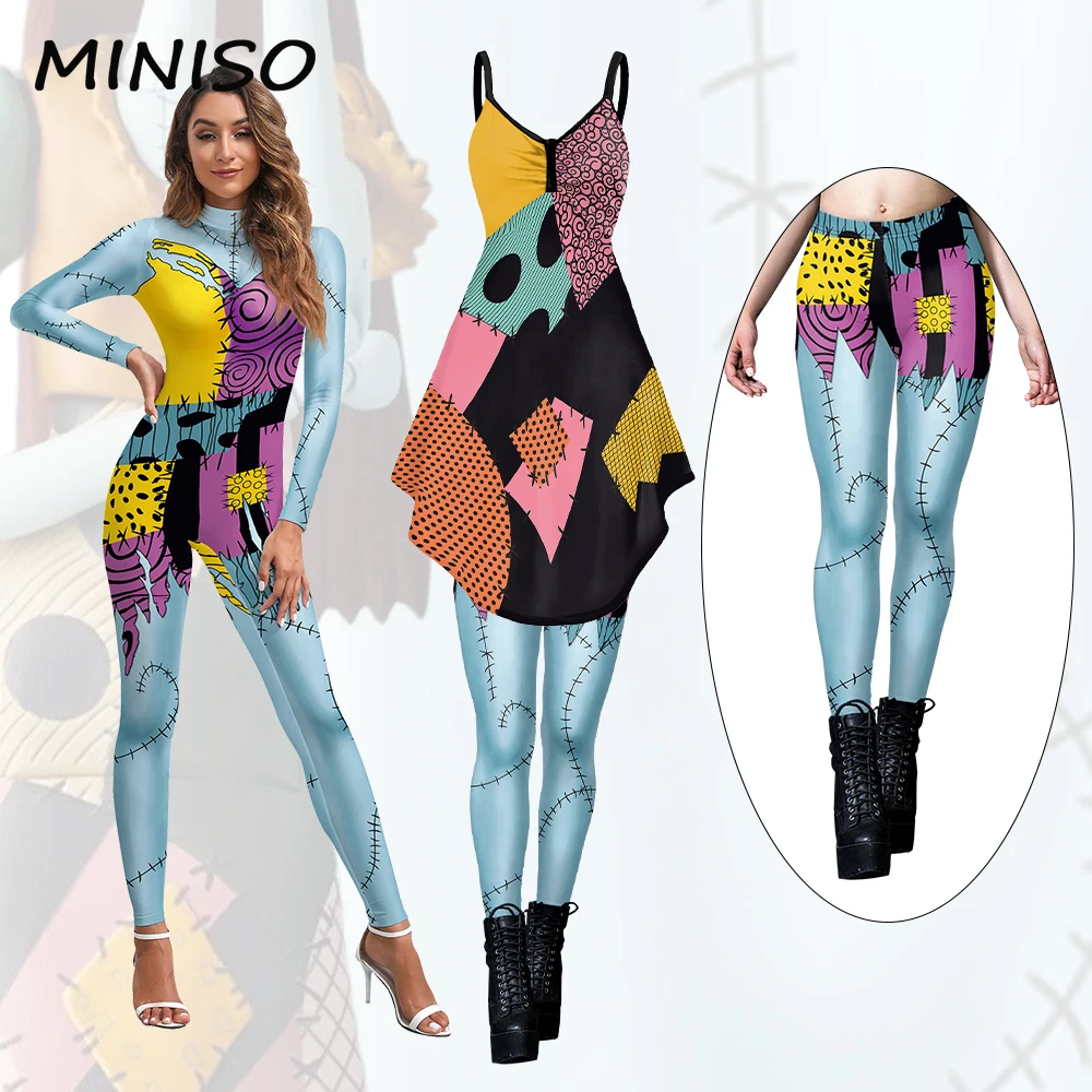 MINISO Cosplay Sally Sleeveless Dress Leggings Set Movie Nightmare Christmas Jumpsuit Women Sally Disguise Halloween Costume
MINISO Cosplay Sally Sleeveless Dress Leggings Set Movie Nightmare Christmas Jumpsuit Women Sally Disguise Halloween Costume