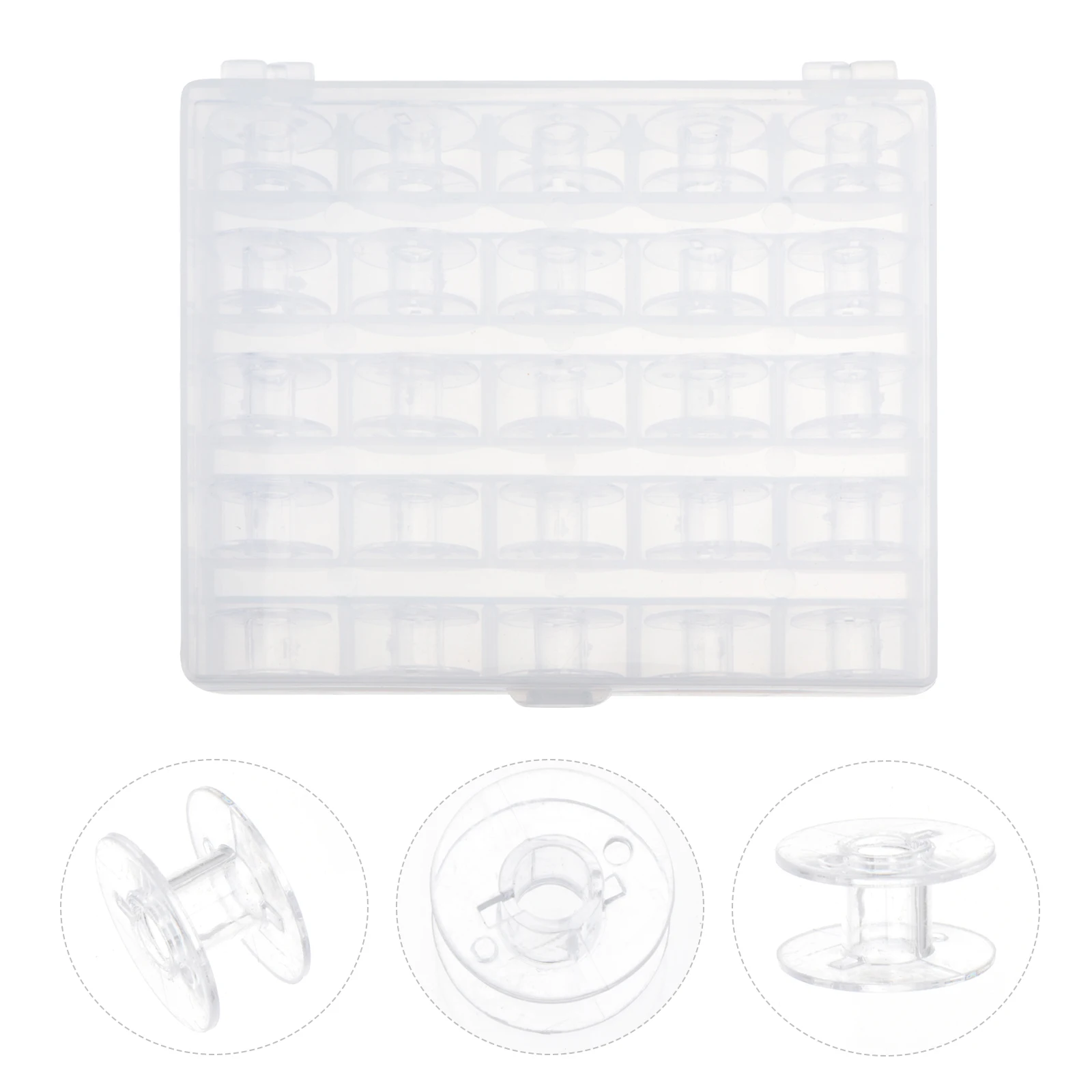 25pcs Sewing Machine Bobbin Spool Kit Transparent Plastic Storage Box 12*11*2.5Cm Durable Home Use Tool Compatible With Bernina
25pcs Sewing Machine Bobbin Spool Kit Transparent Plastic Storage Box 12*11*2.5Cm Durable Home Use Tool Compatible With Bernina
