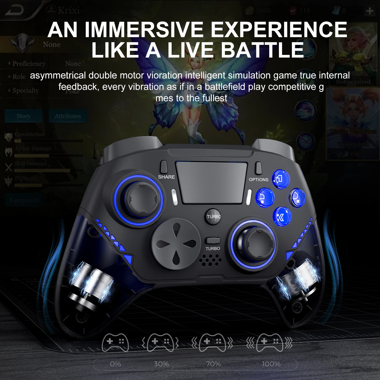 Wireless Bluetooth Gamepad with RGB Lights, Dual Vibration, Rapid Fire Back Buttons, Wireless Bluetooth Controller for PC Steam
Wireless Bluetooth Gamepad with RGB Lights, Dual Vibration, Rapid Fire Back Buttons, Wireless Bluetooth Controller for PC Steam