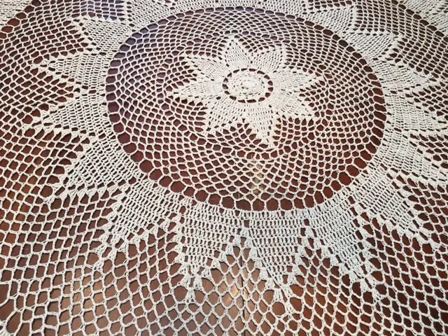 Round Handmade Crochet Lace Tablecloth COLOR BEIGE 100 % COTTON -
Round Handmade Crochet Lace Tablecloth COLOR BEIGE 100 % COTTON -