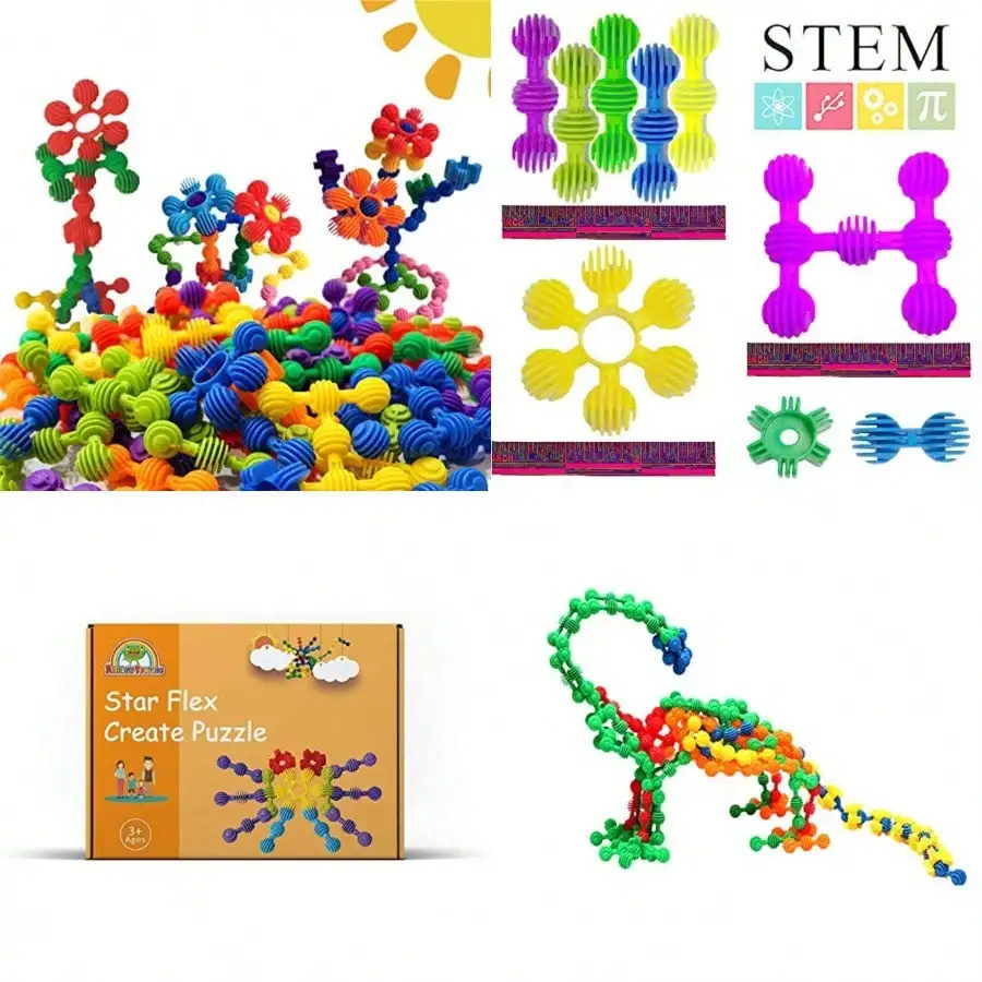 70Pcs Star Flex STEM Building Blocks, Open Ended Connector Toy for Preschool Kids 3+
70Pcs Star Flex STEM Building Blocks, Open Ended Connector Toy for Preschool Kids 3+