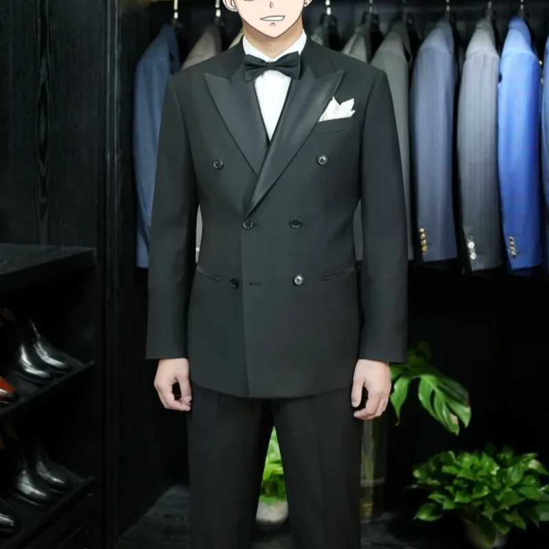 High Quality Black Men's 3-piece Suit Double-breasted Elegant Business Suit Suitable for Banquets Men's suits for Weddings
High Quality Black Men's 3-piece Suit Double-breasted Elegant Business Suit Suitable for Banquets Men's suits for Weddings