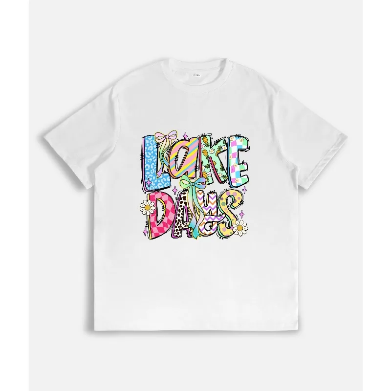 Lake Days T Shirt Colorful Summer Graphic Tee Cute Vacation Top Casual Short Sleeve Rainbow Letter Print Shirt Unisex S-3XL
Lake Days T Shirt Colorful Summer Graphic Tee Cute Vacation Top Casual Short Sleeve Rainbow Letter Print Shirt Unisex S-3XL