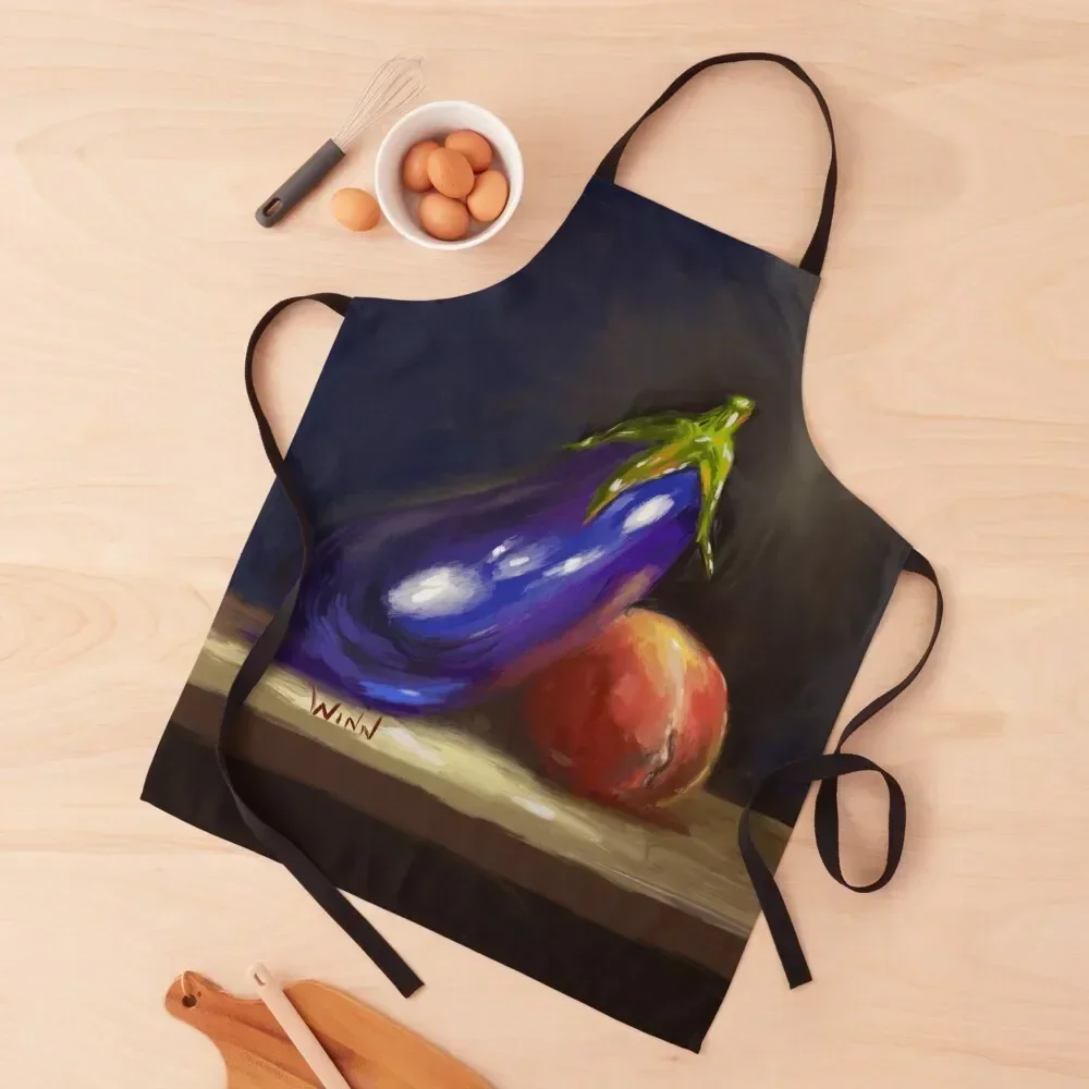 Eggplant Peach Still Life Digital Oil Painting Apron Woman Kitchens restaurant accessories Apron
Eggplant Peach Still Life Digital Oil Painting Apron Woman Kitchens restaurant accessories Apron